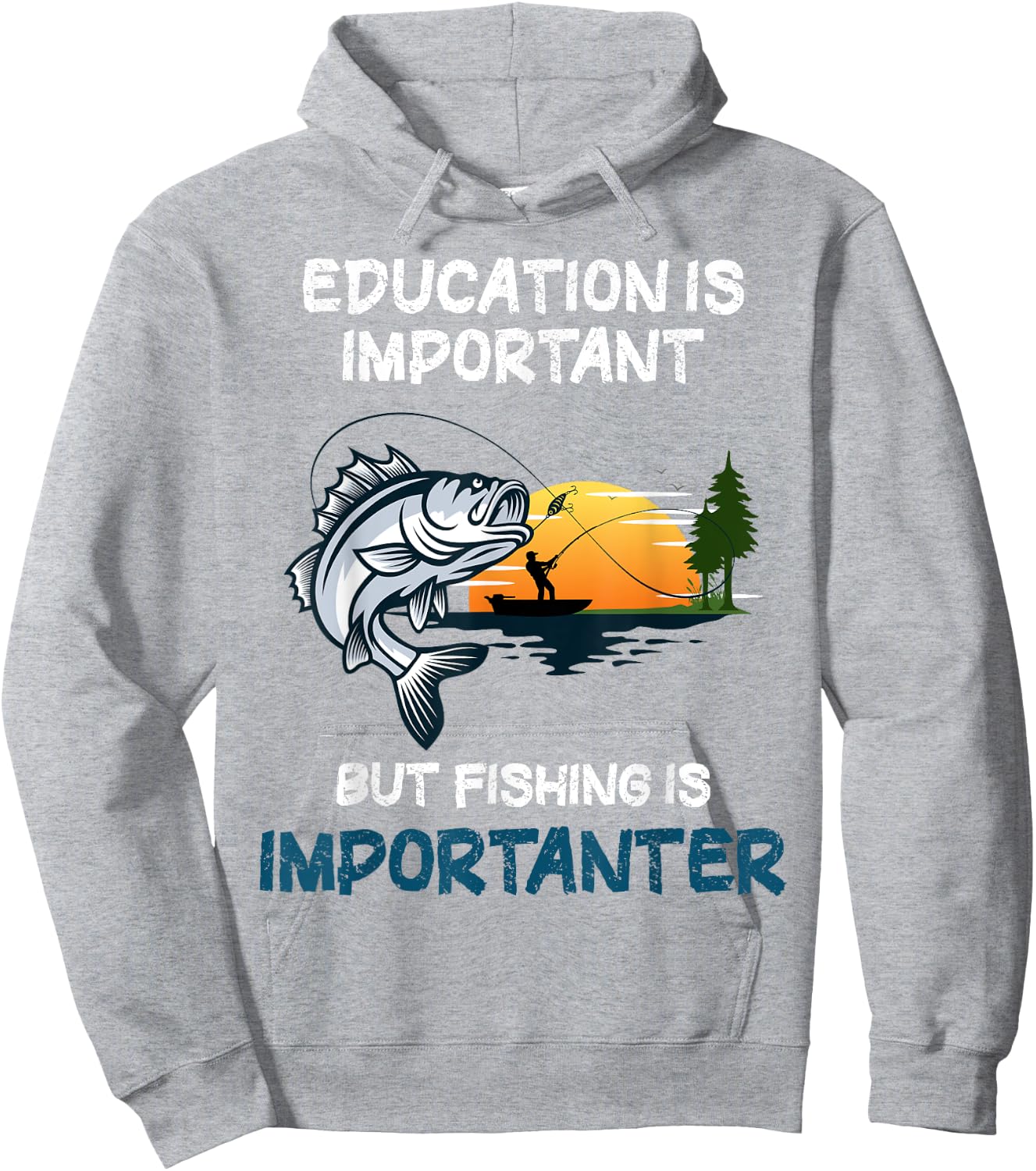 Education Is Important But Fishing Is Importanter Hoodie - Hoodie | Ash