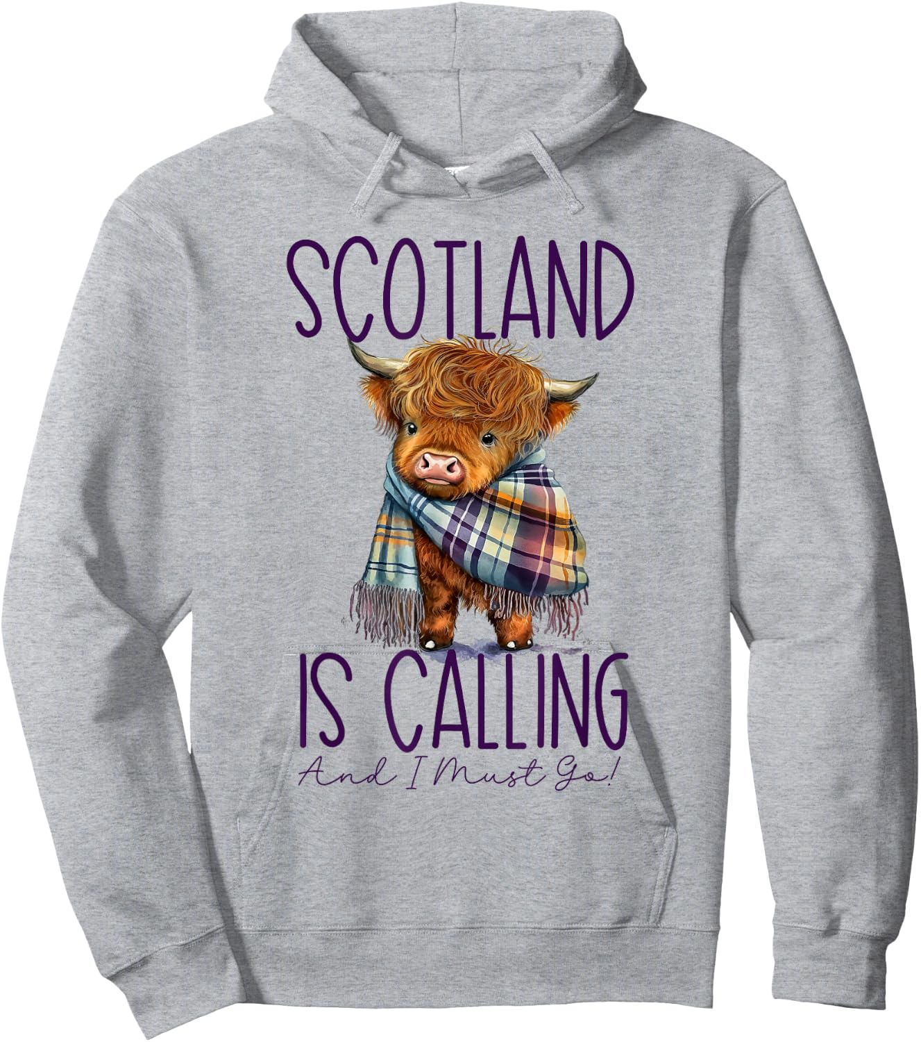 Scotland is Calling and I Must Go! Highland Cow Hoodie - Hoodie | Ash