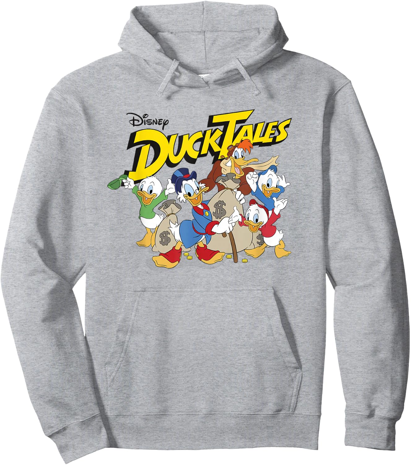 Disney DuckTales Main Cast with Money Bags Group Shot Hoodie - Hoodie | Ash