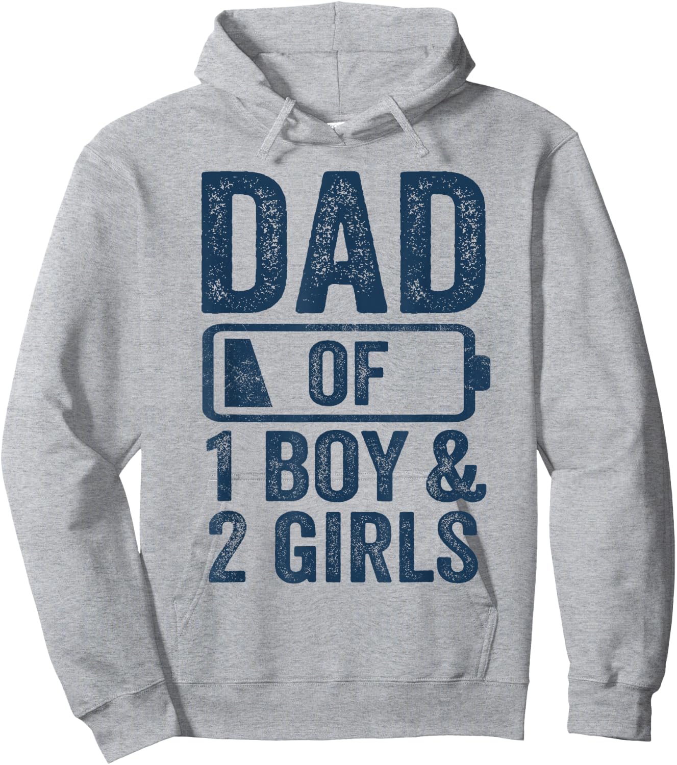 Dad of 1 Boy & 2 Girls Gifts Daddy of 3 Kids Hoodie - Hoodie | Ash