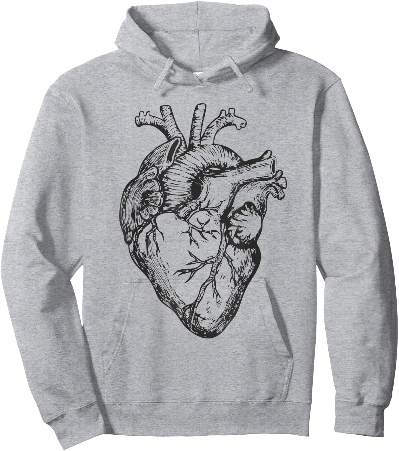 Real Heart Funny Human Anatomy Anatomical Cardiac Nurse Hoodie - Hoodie | Ash