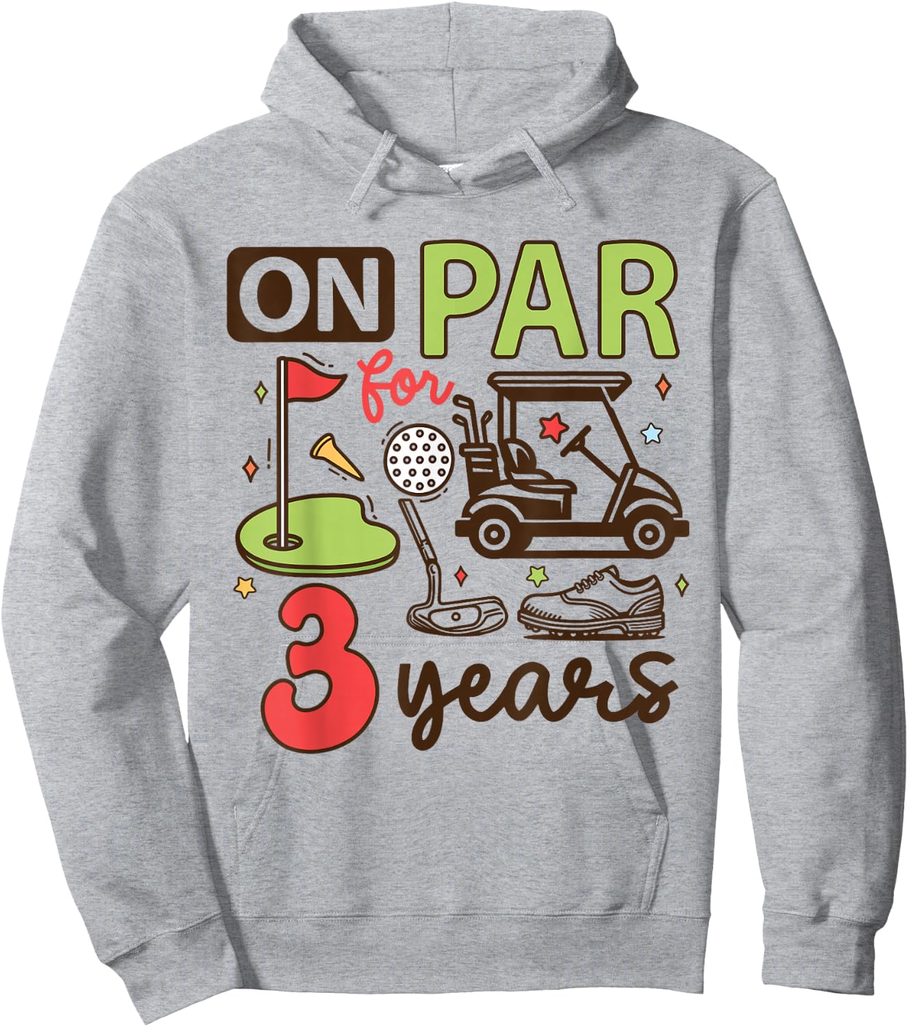 Funny 3rd Birthday Golf Shirt 3 Years Old Golfer Kids Boys Hoodie - Hoodie | Ash
