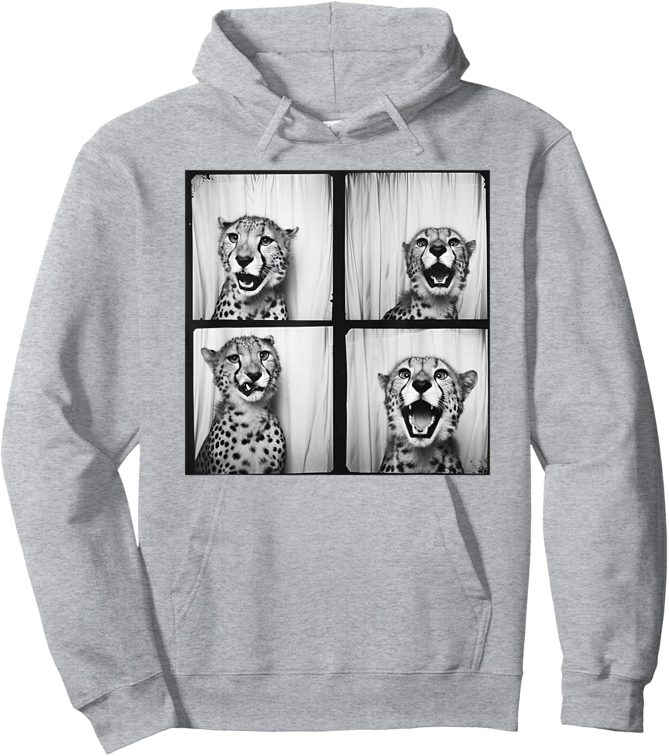 African Cheetah Zoo Photobooth Quirky Funny Safari Animal Hoodie - Hoodie | Ash