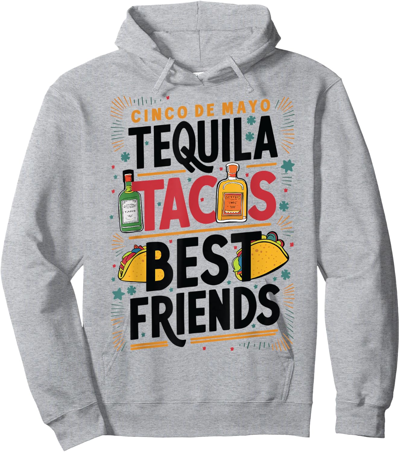 Tequila Tacos Best Friends Drinking Cinco De Mayo Hoodie - Hoodie | Ash