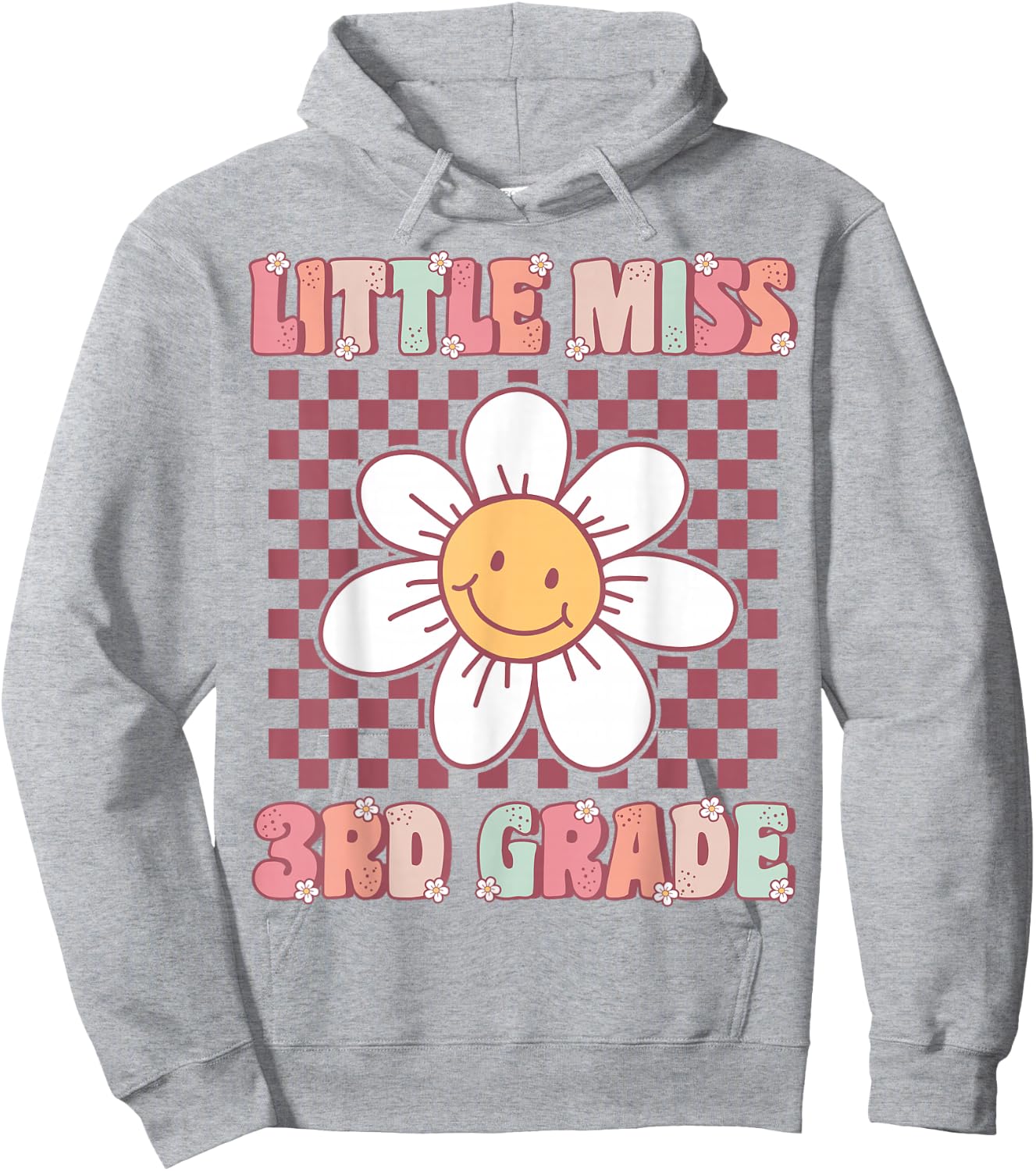 Little Miss 3rd Grade Cute Groovy Third Grade Back to School Hoodie - Hoodie | Ash