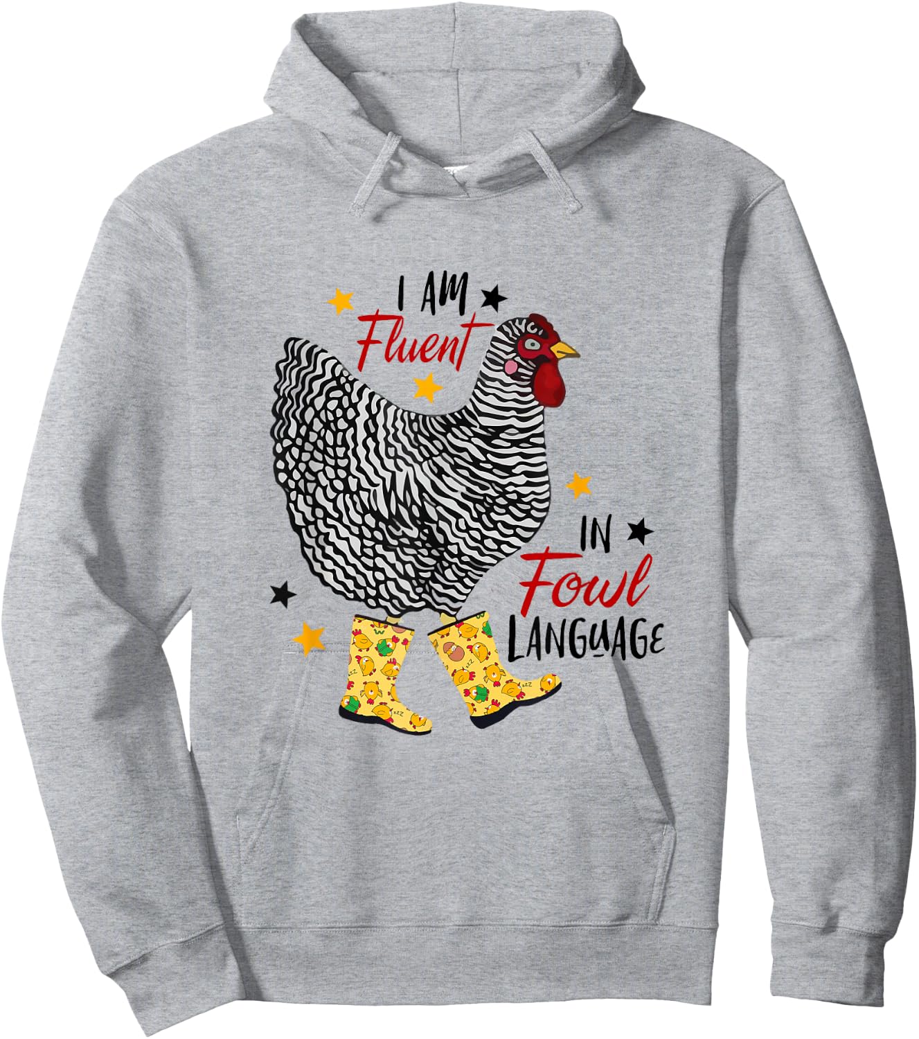 I'm Fluent In Fowl Language Farm Life Crazy Chicken Lady Hoodie - Hoodie | Ash