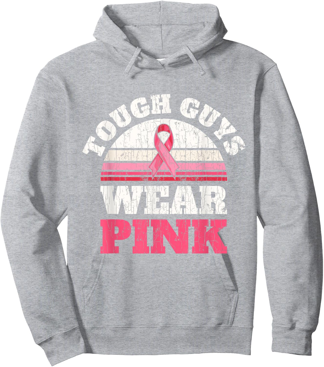 Breast Cancer Awareness Tough Guys Wear Pink Hoodie - Hoodie | Ash