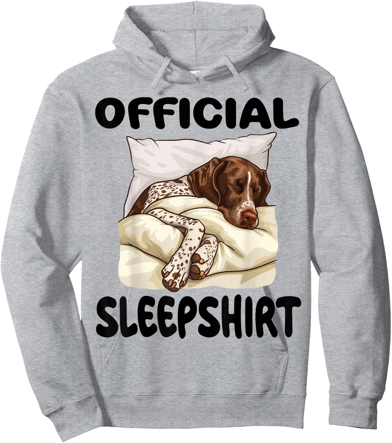 German Shorthaired Pointer Dog Official Sleepshirt Pajamas Hoodie - Hoodie | Ash