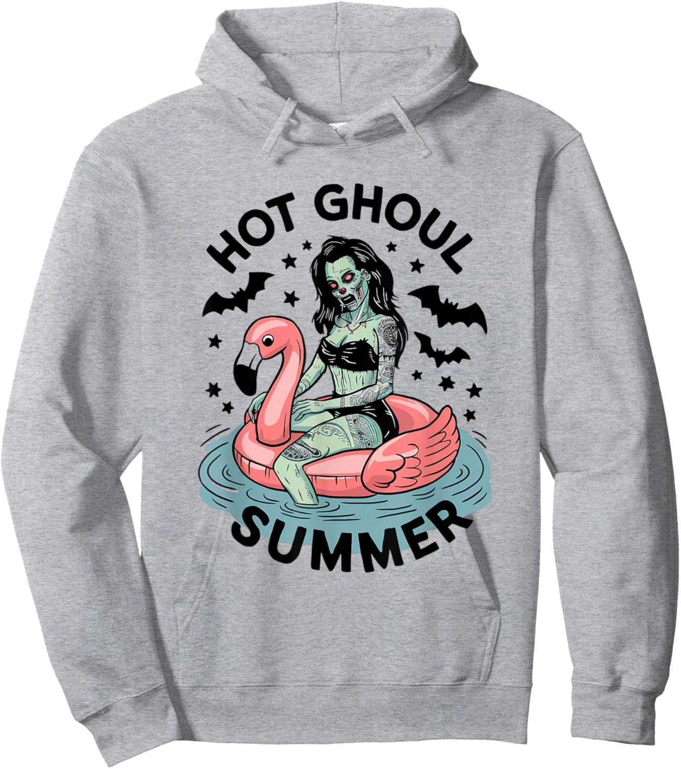 Hot Ghoul Summer Funny Zombie Gothic Spooky Retro Halloween Hoodie - Hoodie | Ash