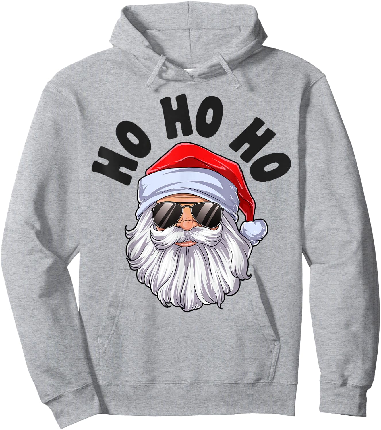 Ho Ho Ho Christmas Santa Funny Xmas Boys Girls Sunglasses Hoodie - Hoodie | Ash