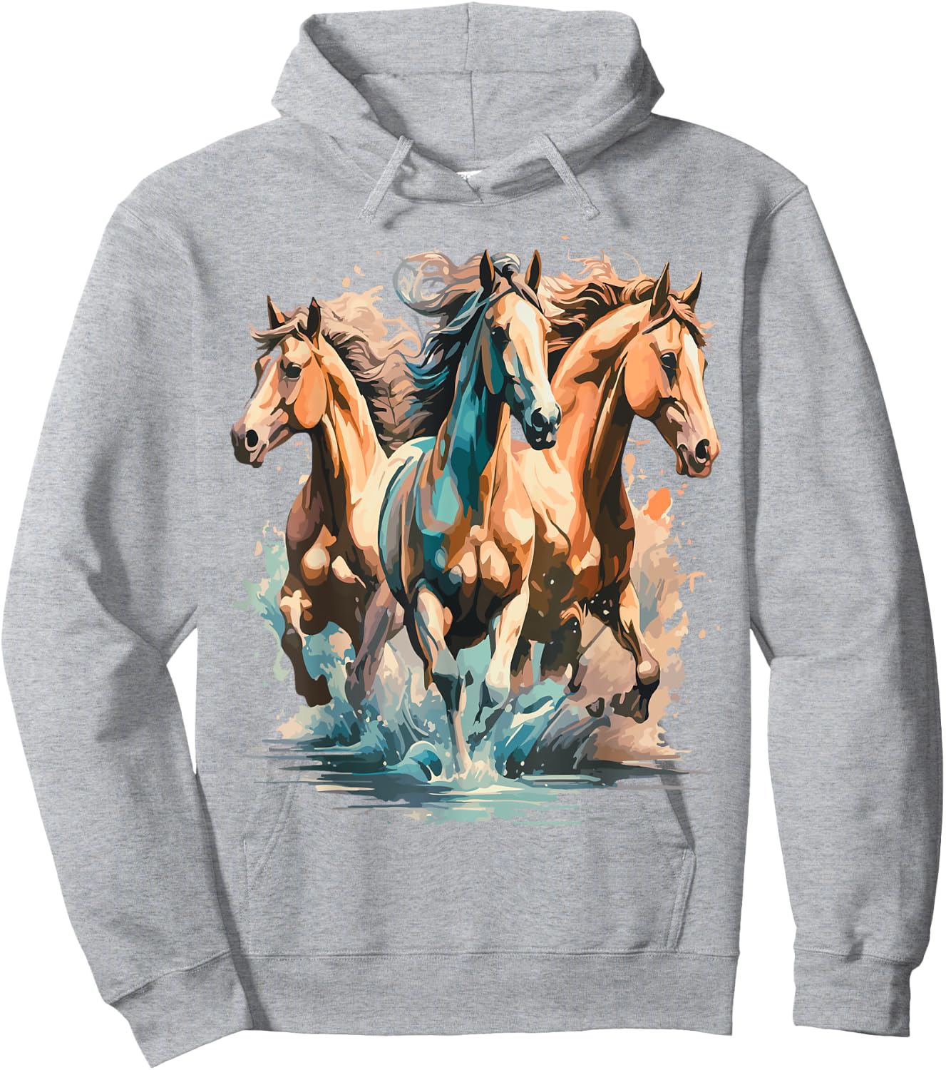 Running Crazy Wild Horses Gift Teenage Girls Boys Men Women Hoodie - Hoodie | Ash