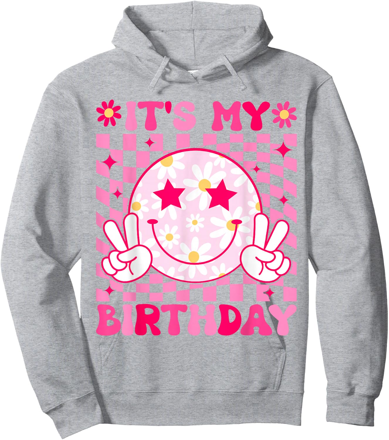 Groovy It's My Birthday Women Teens Girls Kids Bday Party Hoodie - Hoodie | Ash