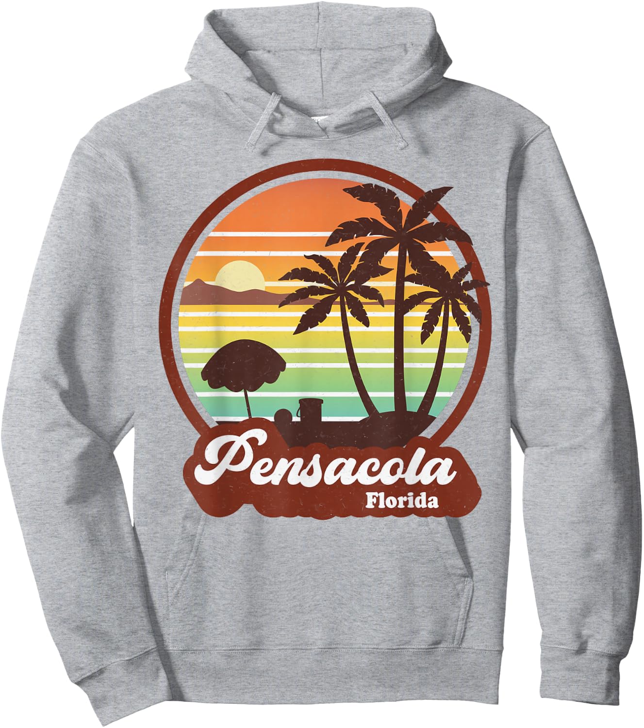 Vintage Pensacola Florida FL Retro Summer Vacation Souvenir Hoodie - Hoodie | Ash