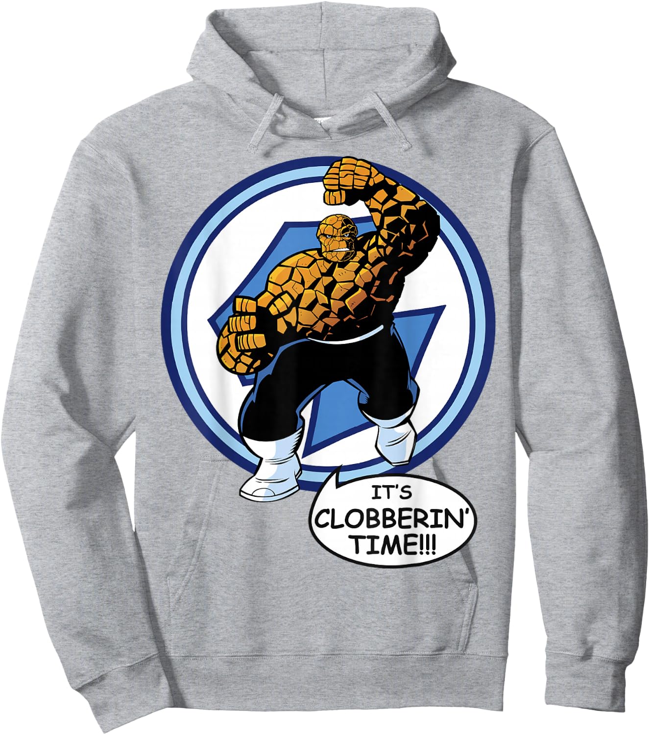 Marvel Fantastic Four The Thing Clobberin' Time Circle Hoodie - Hoodie | Ash