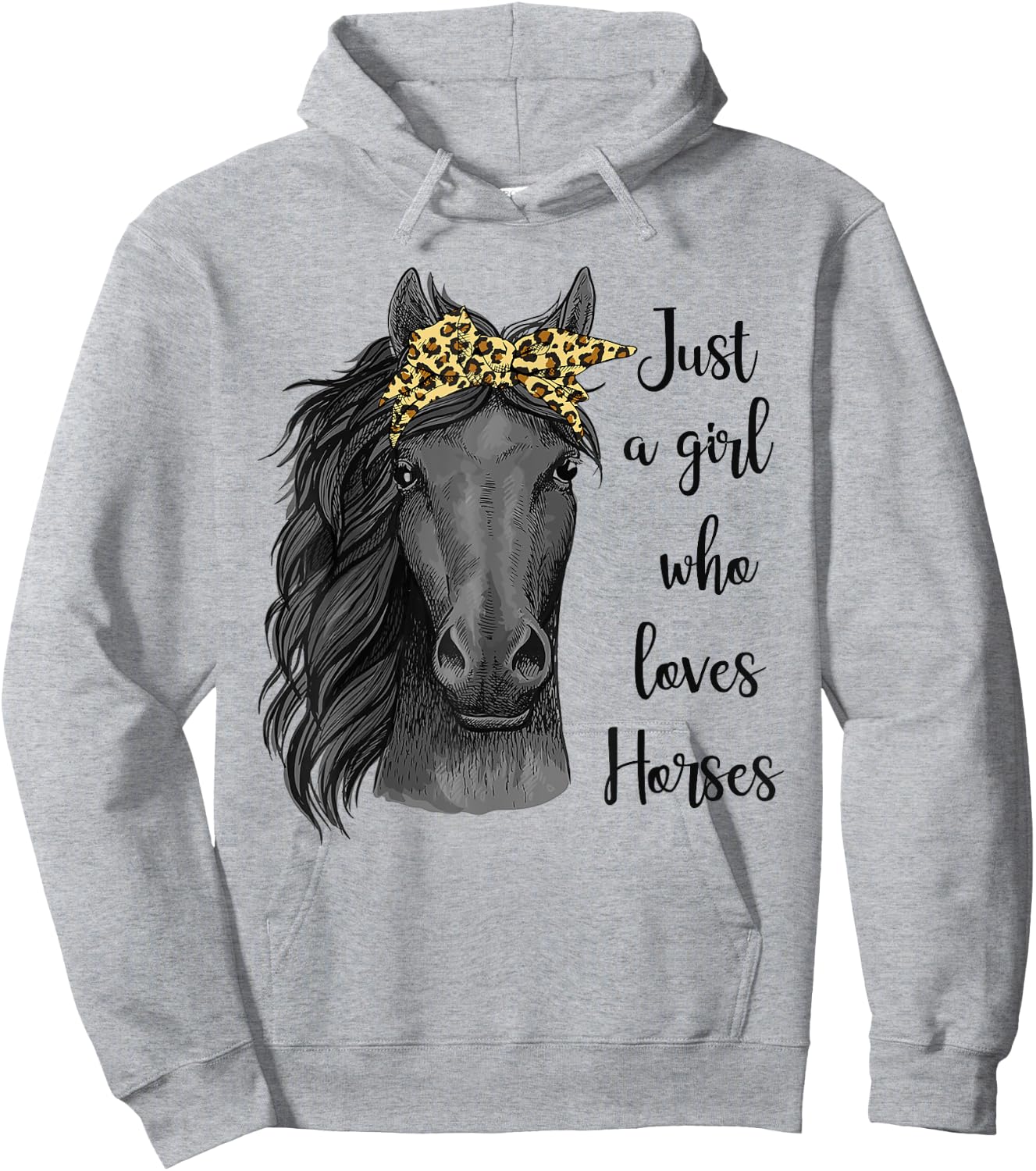 Just A Girl Who Loves Horses Bandana Horseback Riding Gifts Hoodie - Hoodie | Ash