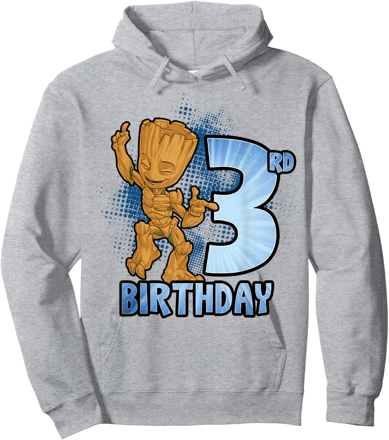 Marvel Guardians Of The Galaxy Baby Groot 3rd Birthday Hoodie - Hoodie | Ash