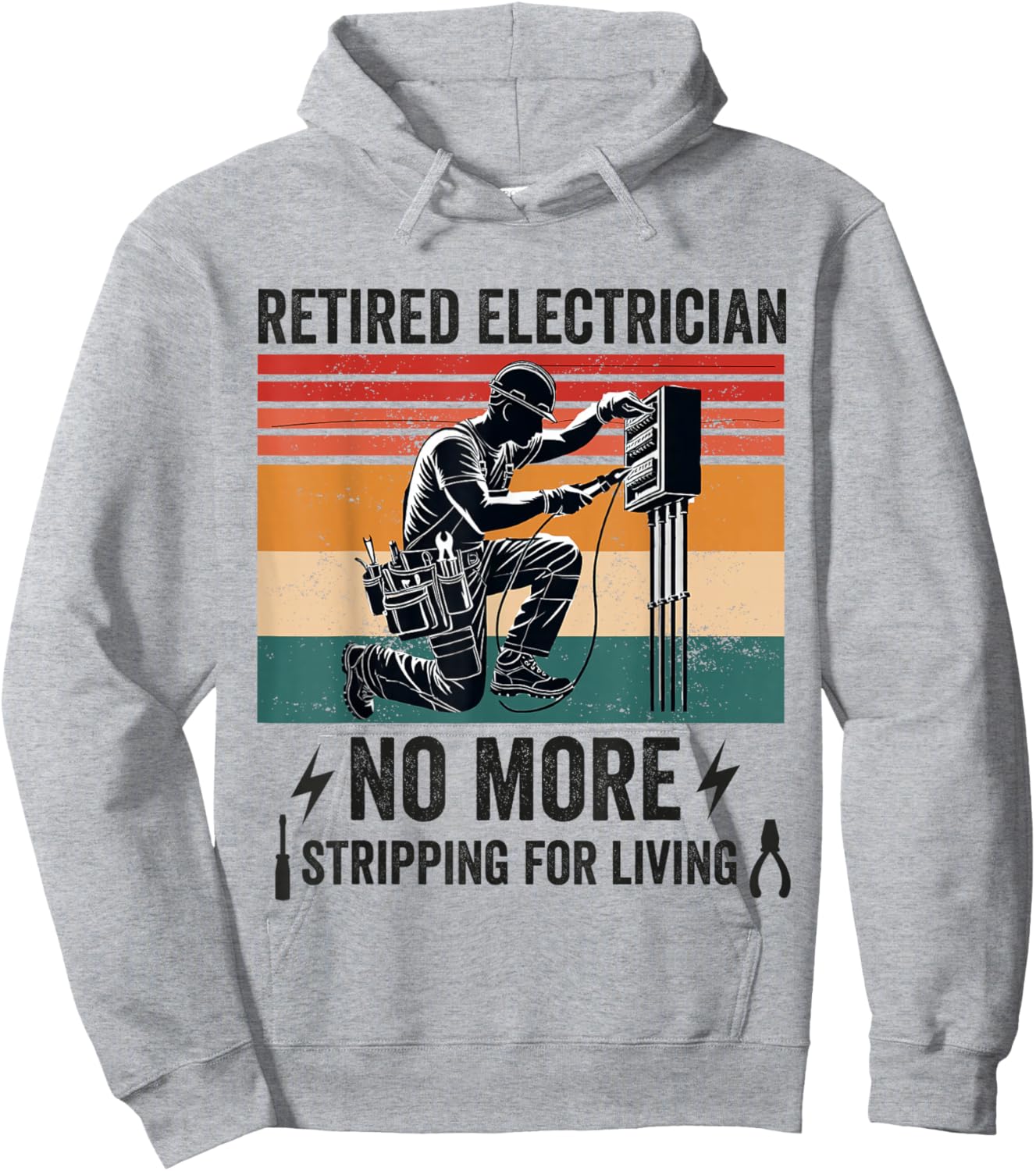 Retired Electrician Retiring Electrical Engineer Retirement Hoodie - Hoodie | Ash