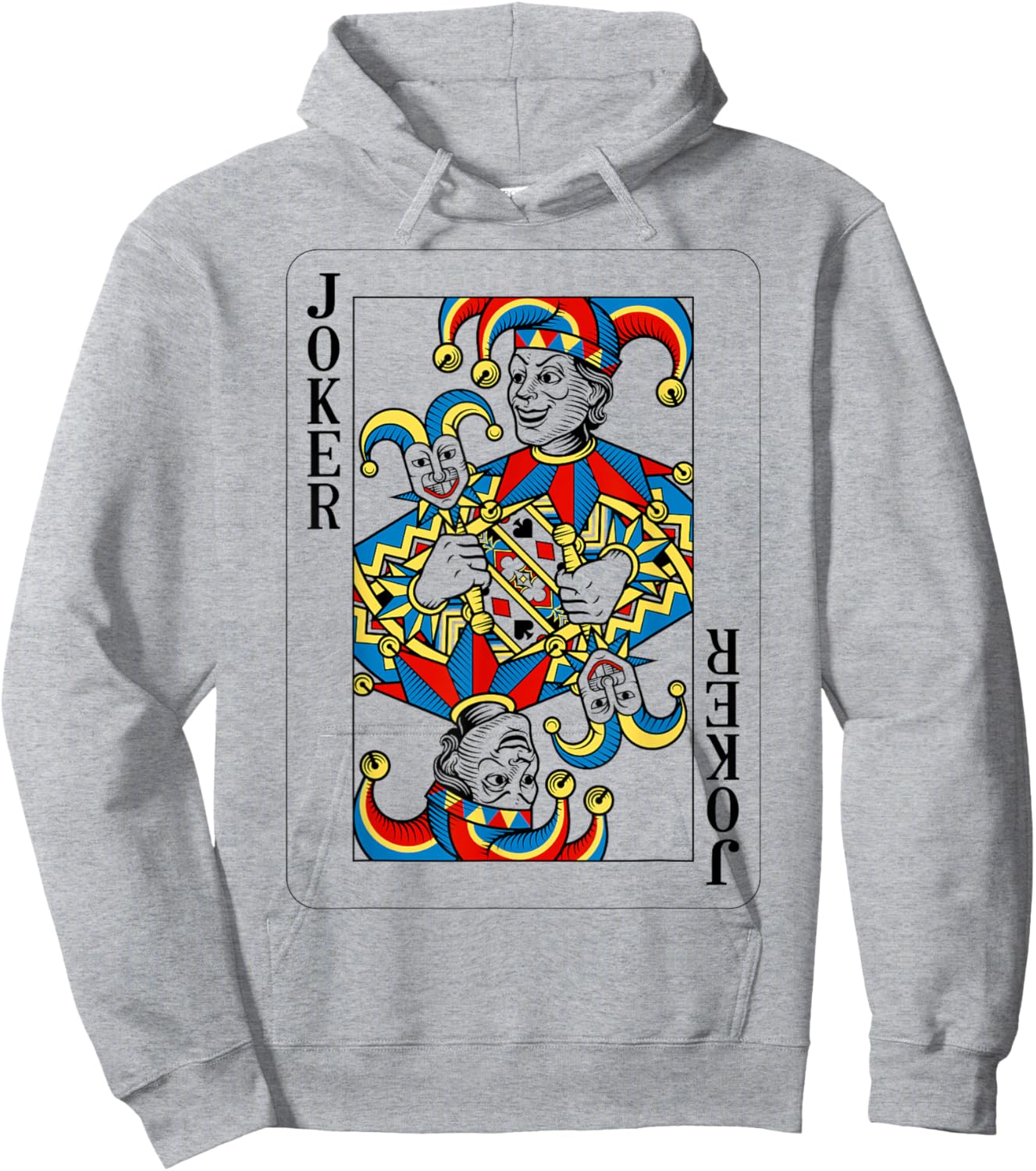 Joker Design from Deck of Playing Cards Hoodie - Hoodie | Ash