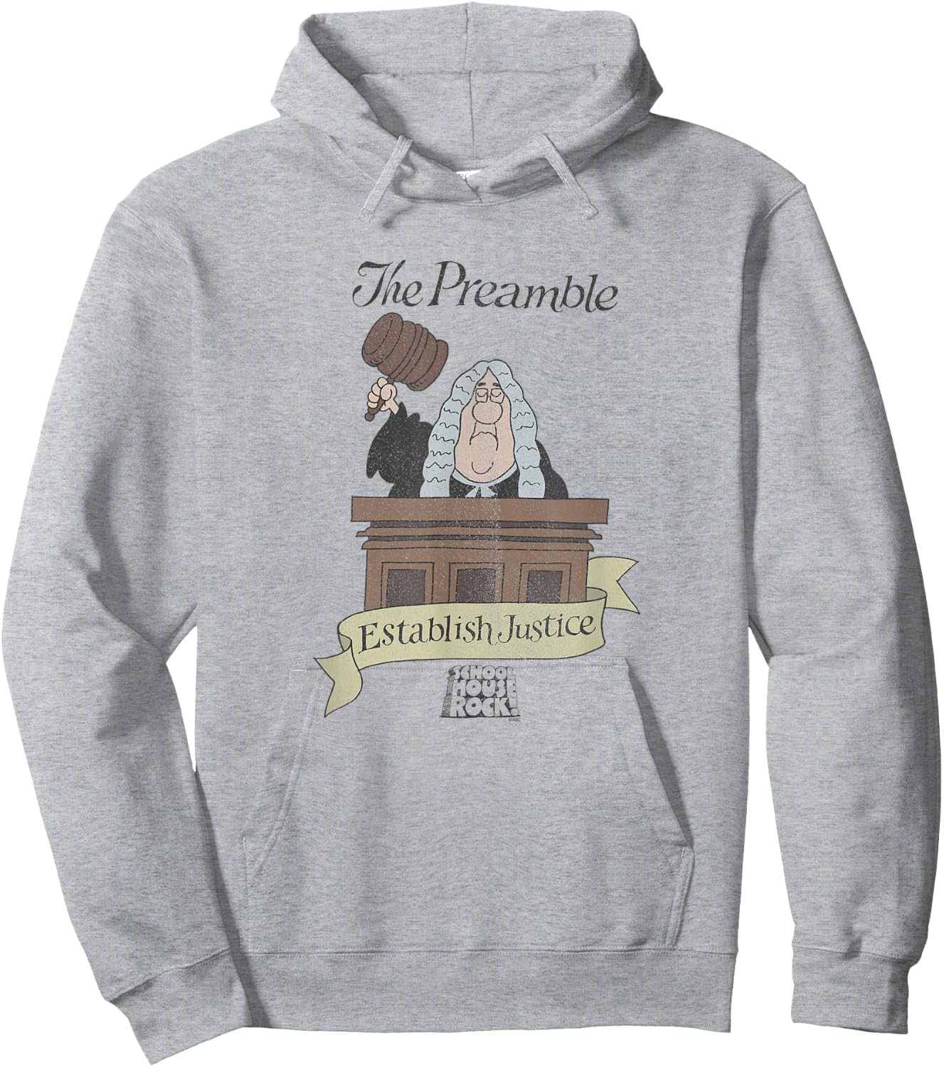 Schoolhouse Rock The Preamble Establish Justice Retro TV Hoodie - Hoodie | Ash