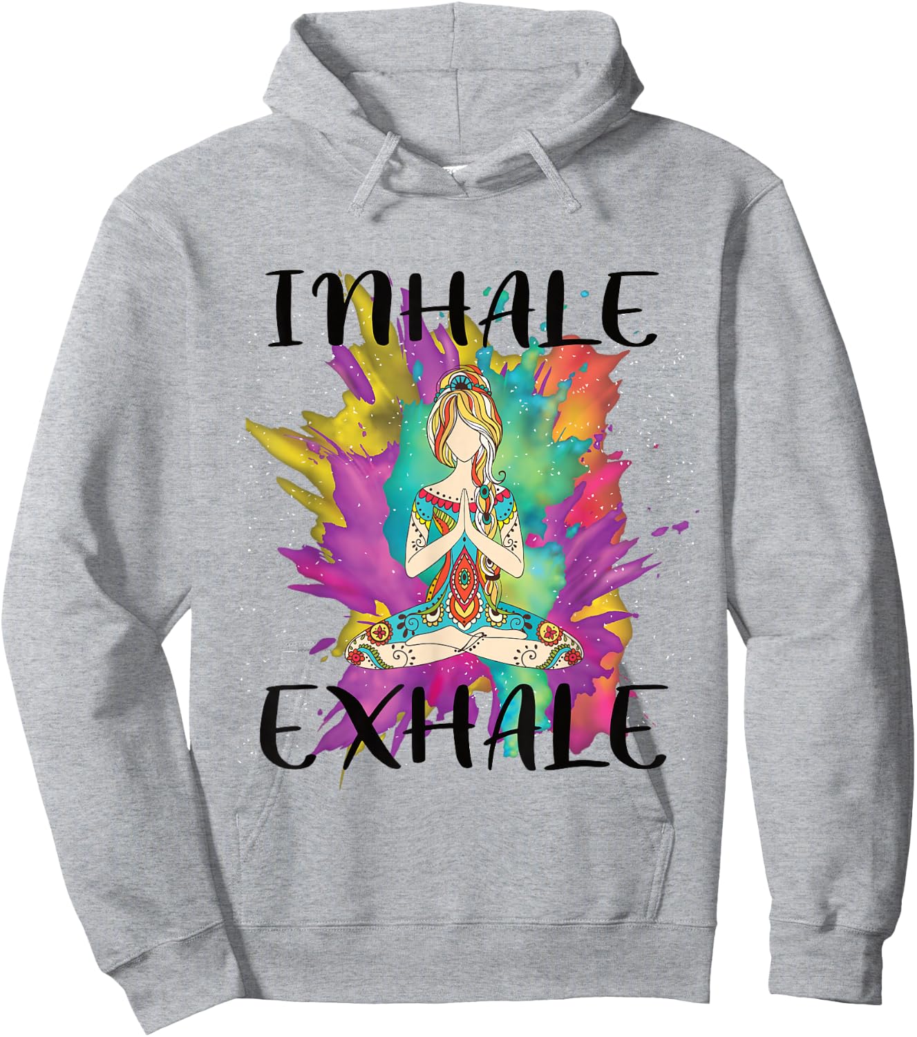 Inhale Exhale Meditation Workout Exercise Yoga Lover Gift Hoodie - Hoodie | Ash