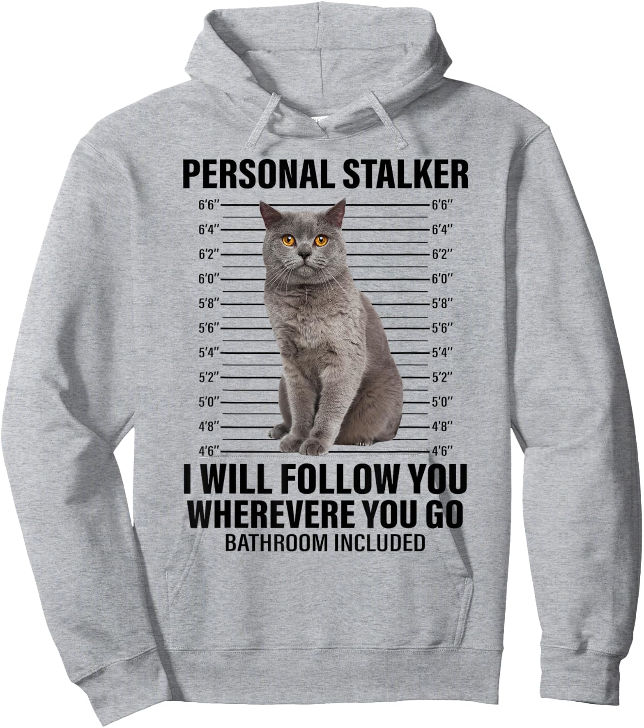 Funny Cat Shirt Personal Stalker Cat Meme - Cat Lover Women Hoodie - Hoodie | Ash
