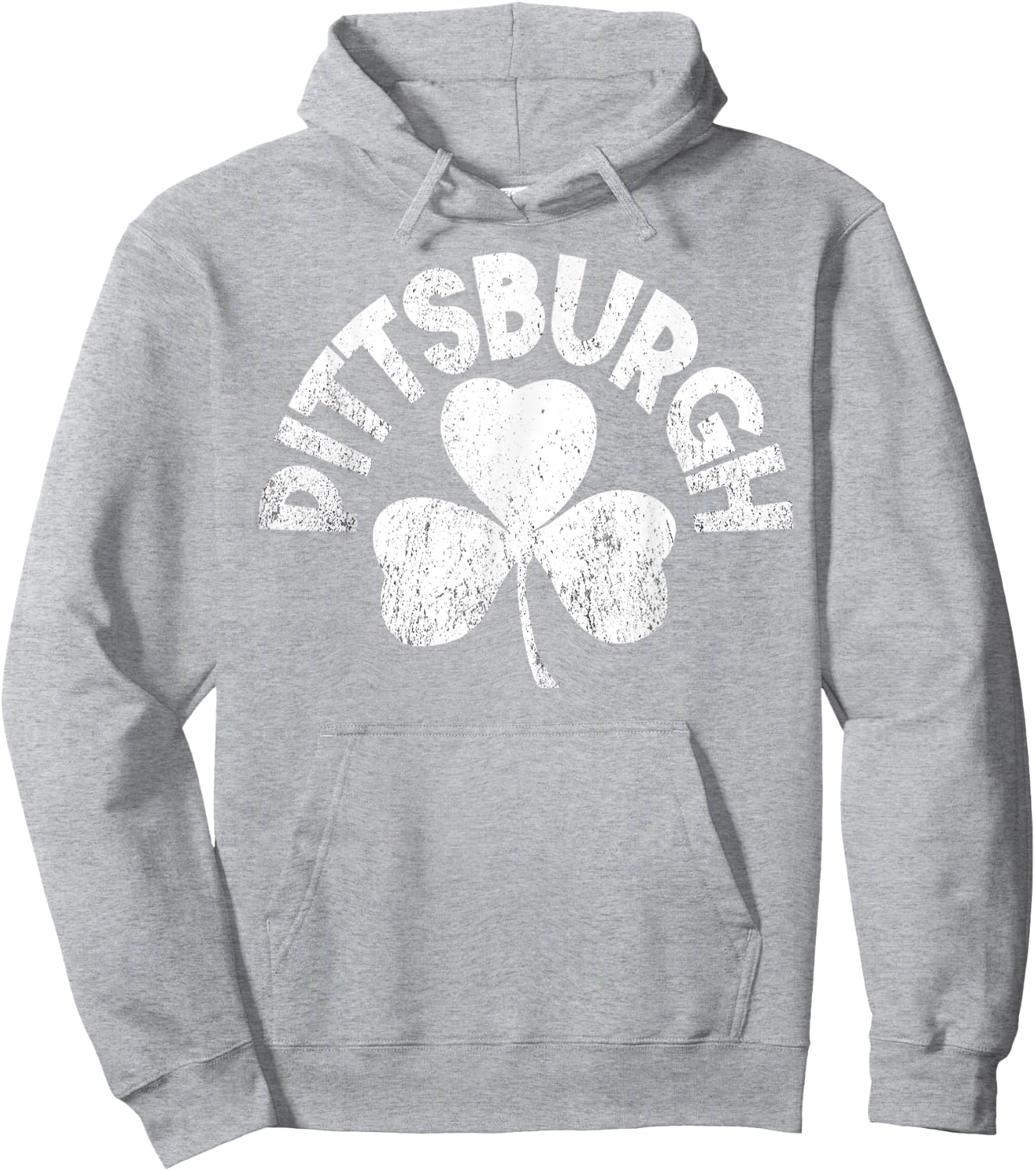 Pittsburgh St Patricks Day Distressed Irish Pittsburgh Hoodie - Hoodie | Ash