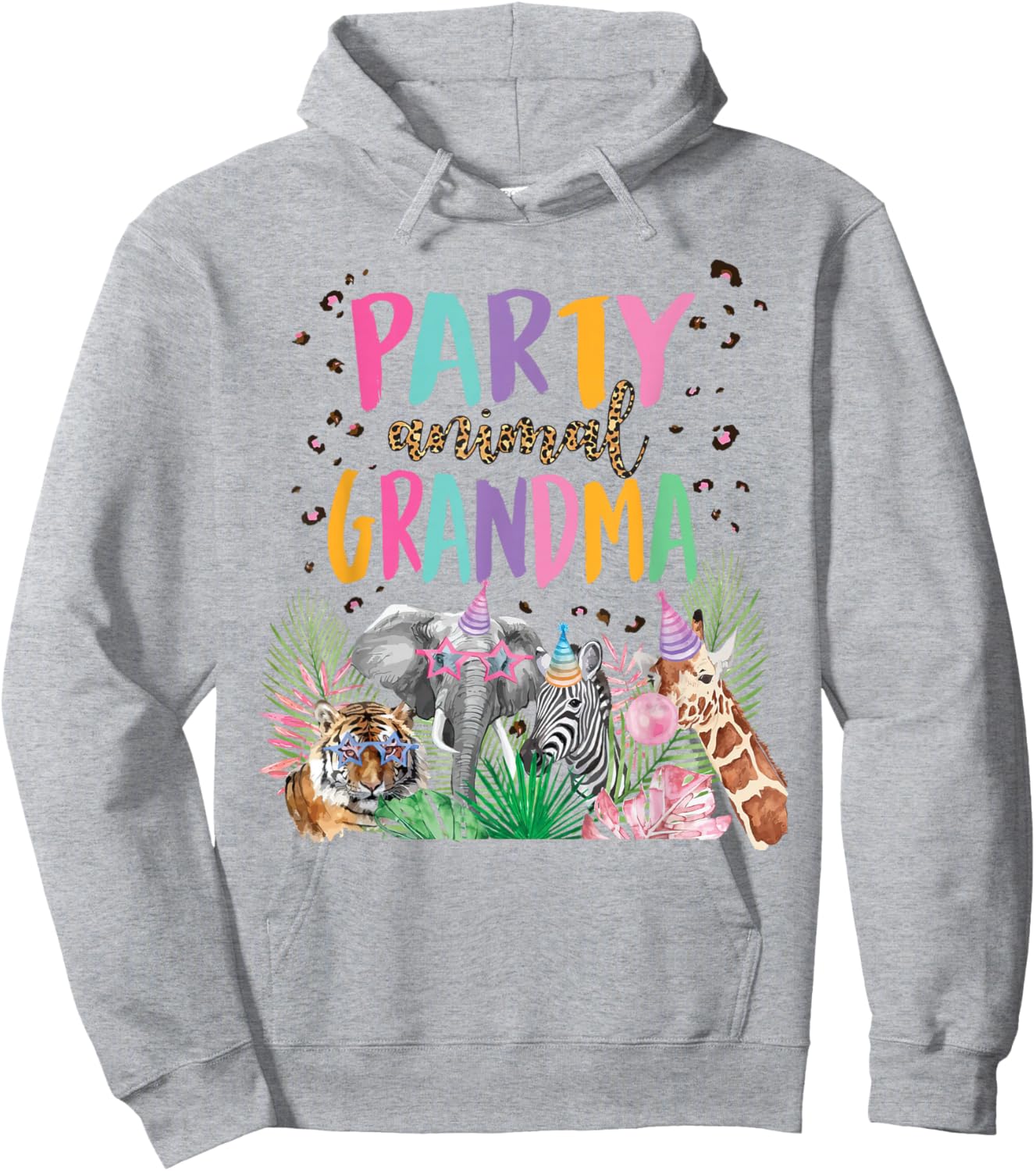 Grandma Of The Birthday Boy Girl Zoo Theme Animal Party Hoodie - Hoodie | Ash
