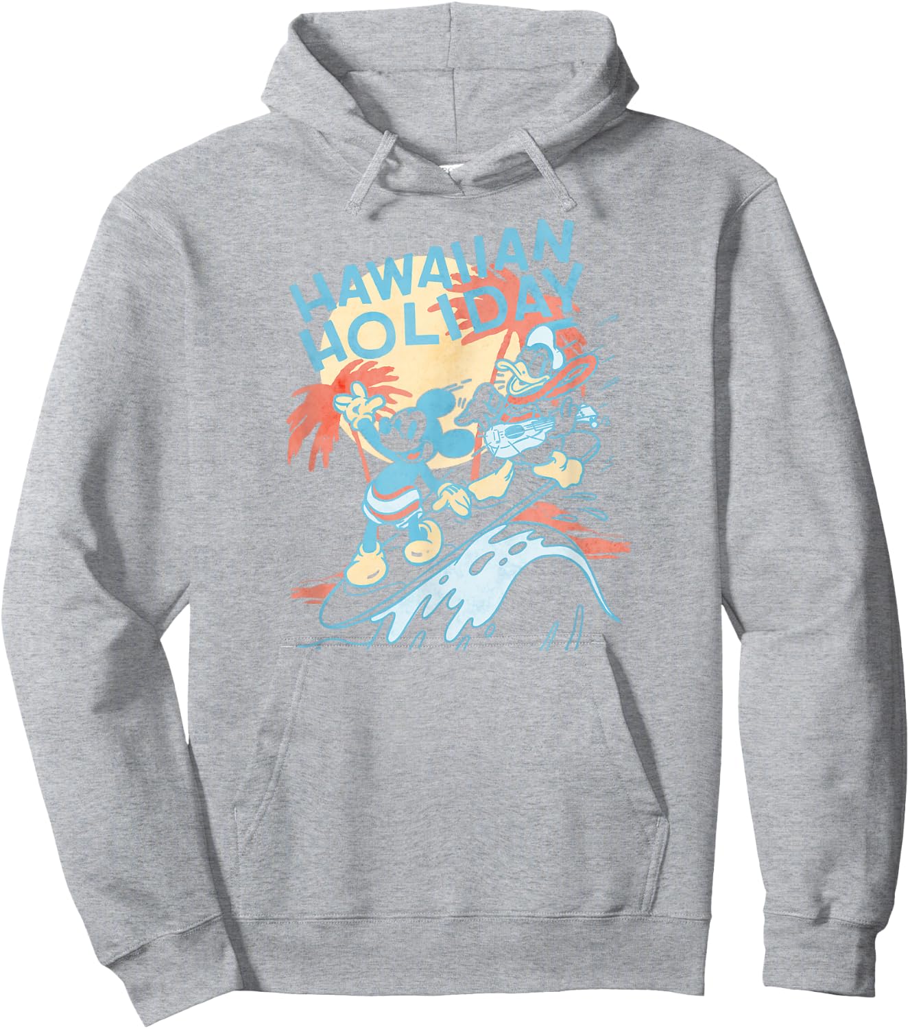 Disney Mickey And Friends Hawaiian Holiday Duo Retro Poster Hoodie - Hoodie | Ash