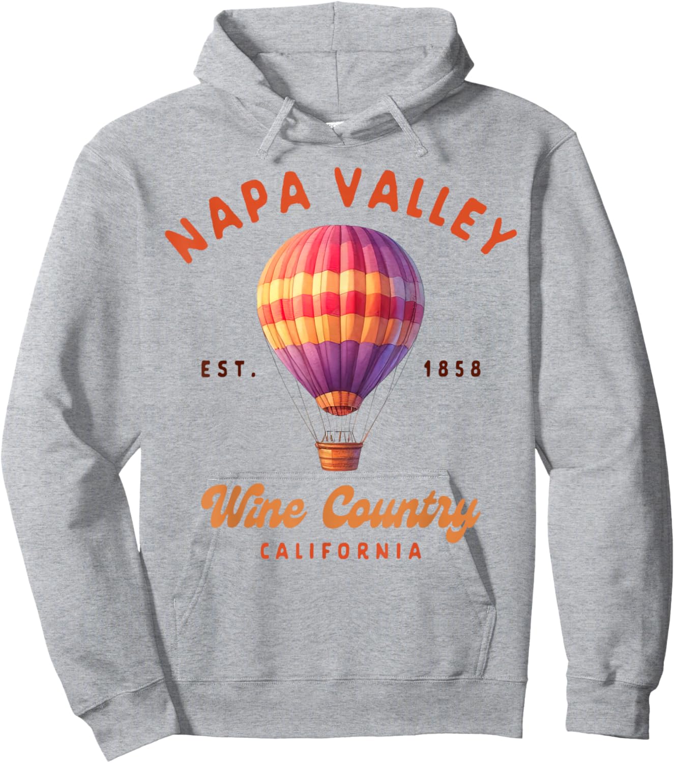 Napa Valley Travel Trip Wine Country California Air Balloon Hoodie - Hoodie | Ash
