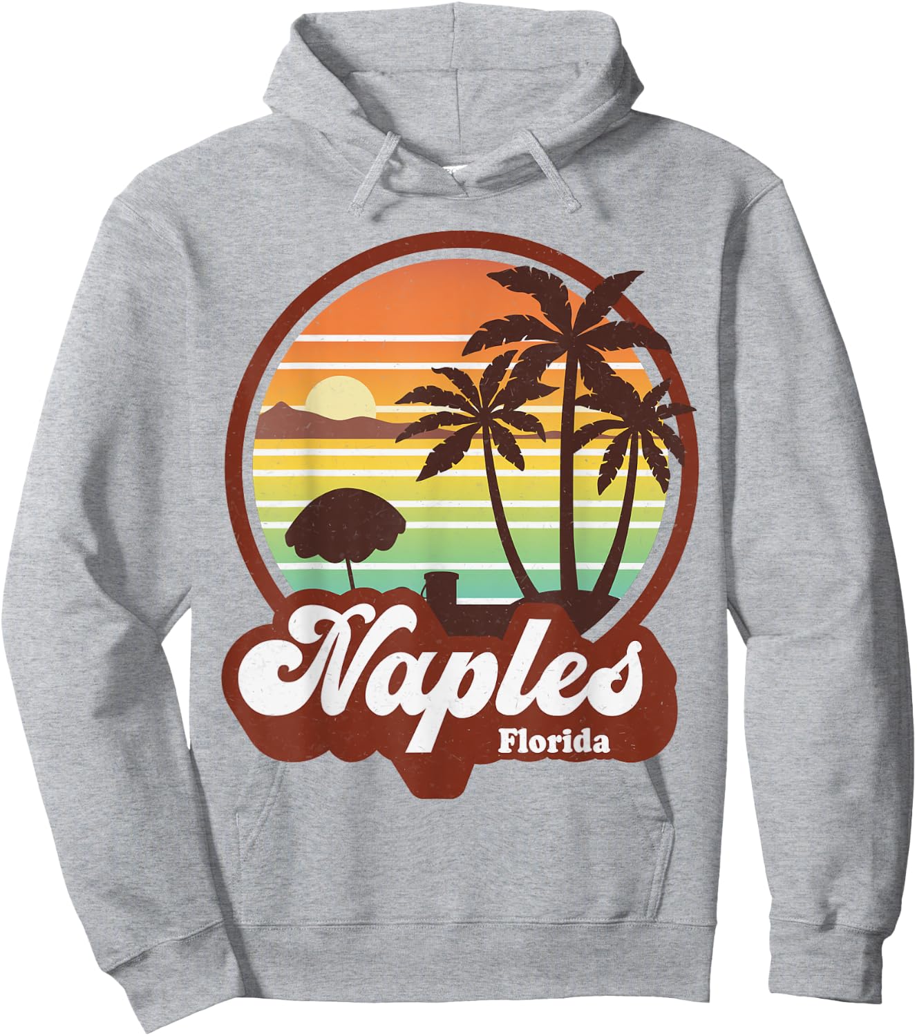 Vintage Naples Florida FL Retro 70s Summer Beach Souvenir Men Women Kids Hoodie - Hoodie | Ash