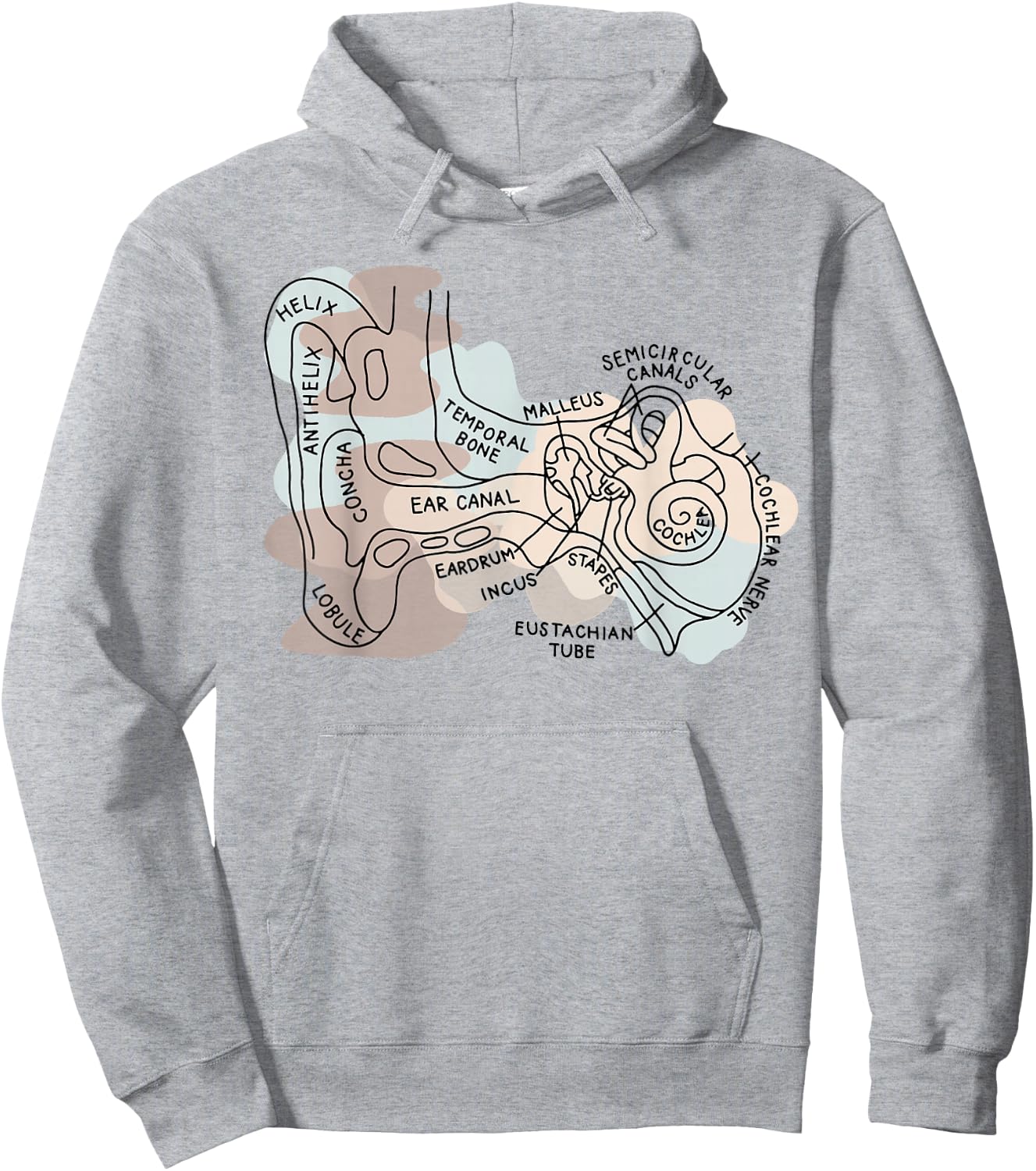 Audiology Audiologist Vestibular Therapist Inner Ear Anatomy Hoodie - Hoodie | Ash