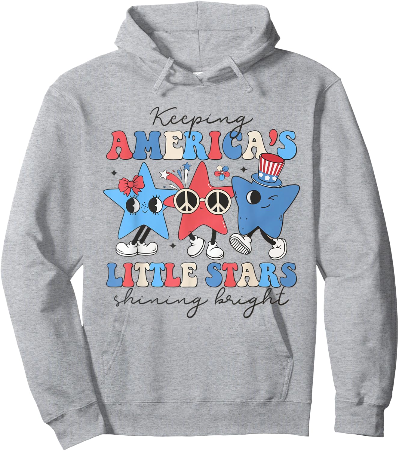 Pediatric Nurse 4th of July Little Stars Shining Bright Men Hoodie - Hoodie | Ash