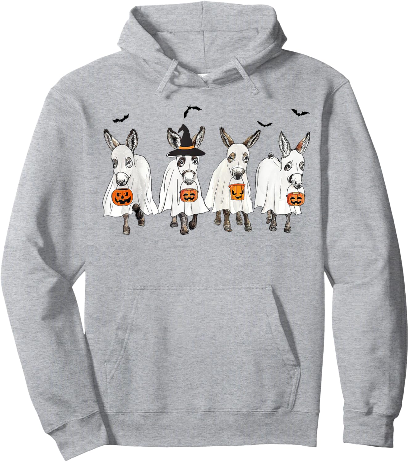 Funny Ghost Donkey Hallowen Donkey Lover Farmer Halloween Hoodie - Hoodie | Ash