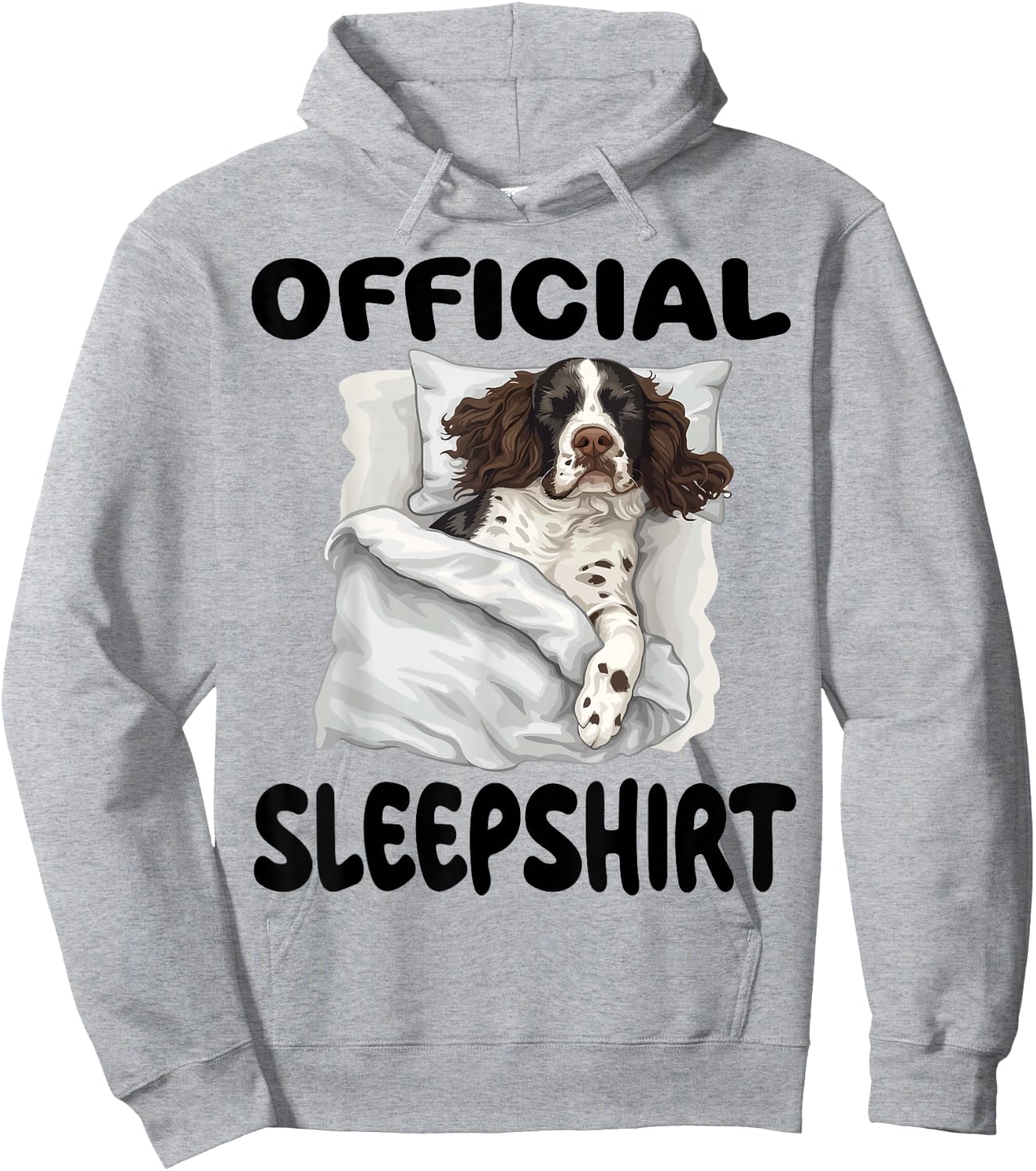 English Springer Spaniel Dog Official Sleepshirt Pajamas Hoodie - Hoodie | Ash