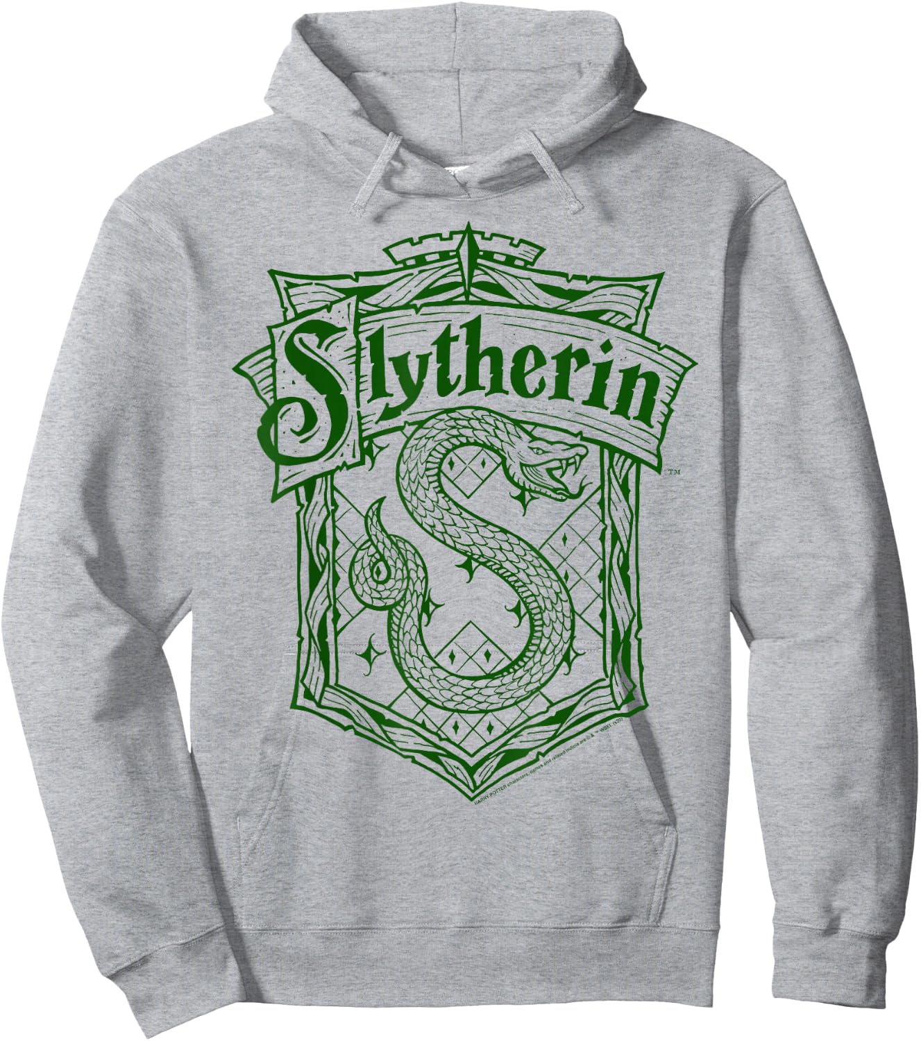 Harry Potter Slytherin Detailed Crest Small Hoodie - Hoodie | Ash