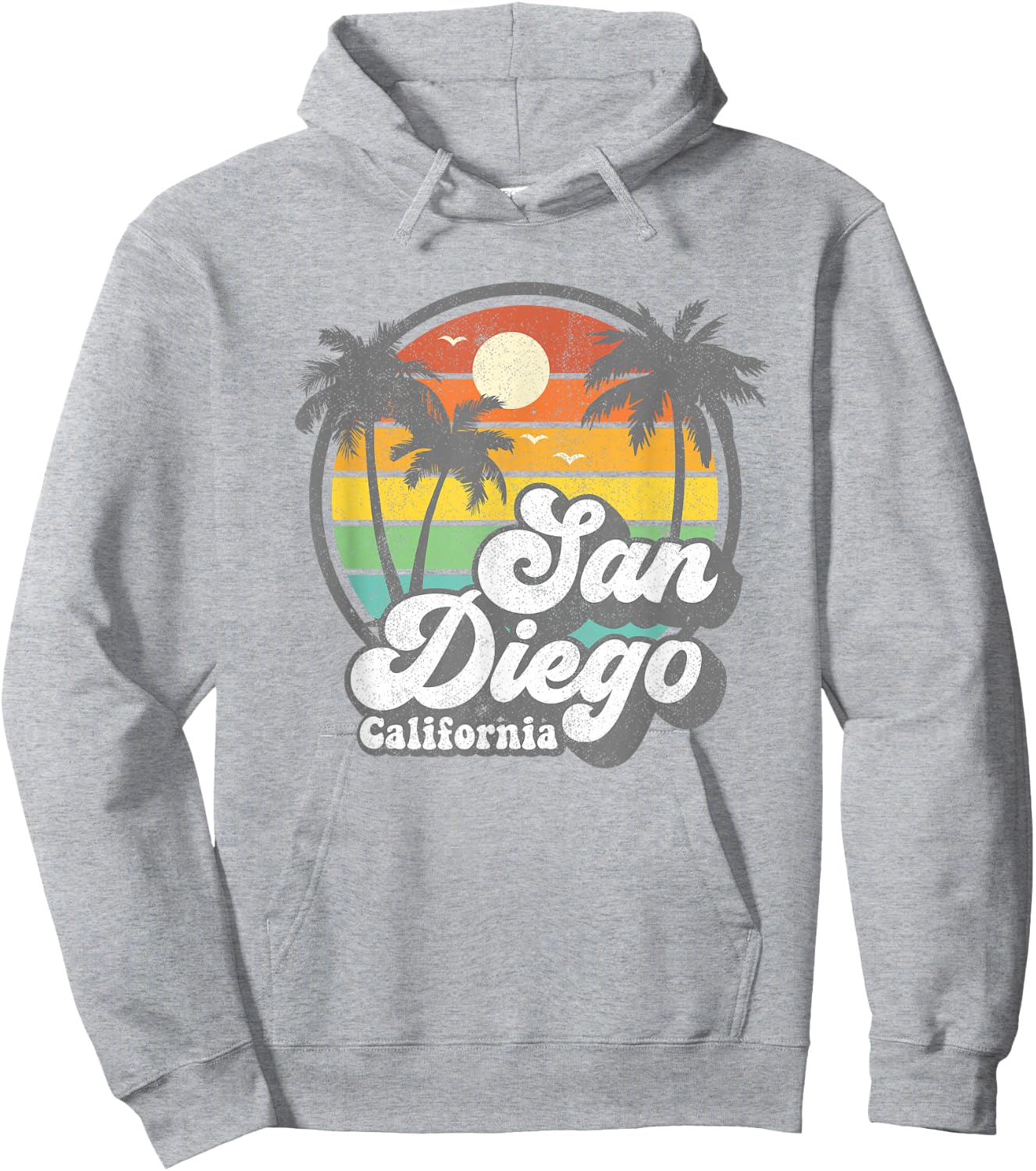 Vintage San Diego Beach California Surfing Retro Surf Gift Small Hoodie - Hoodie | Ash