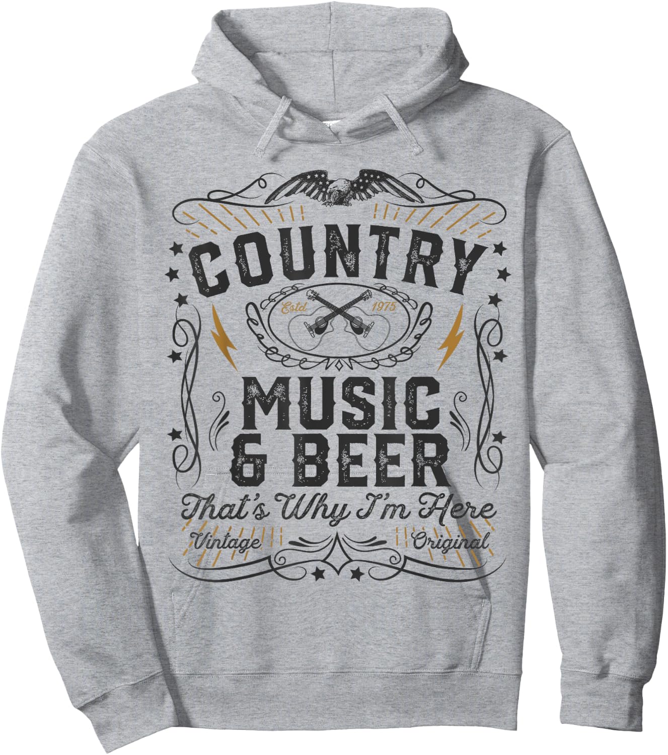 Country Music And Beer Thats Why I'm Here Gift Hoodie - Hoodie | Ash