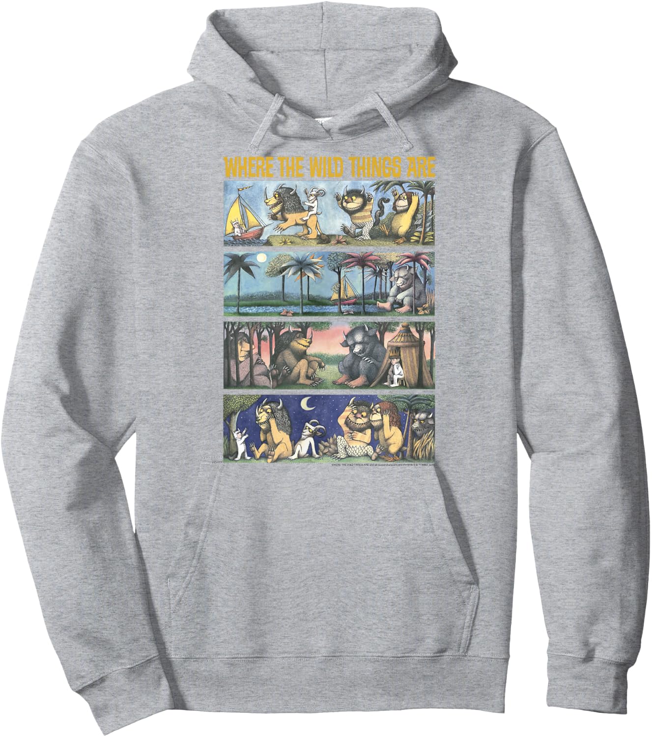 Where The Wild Things are Storybook Panels Hoodie - Hoodie | Ash