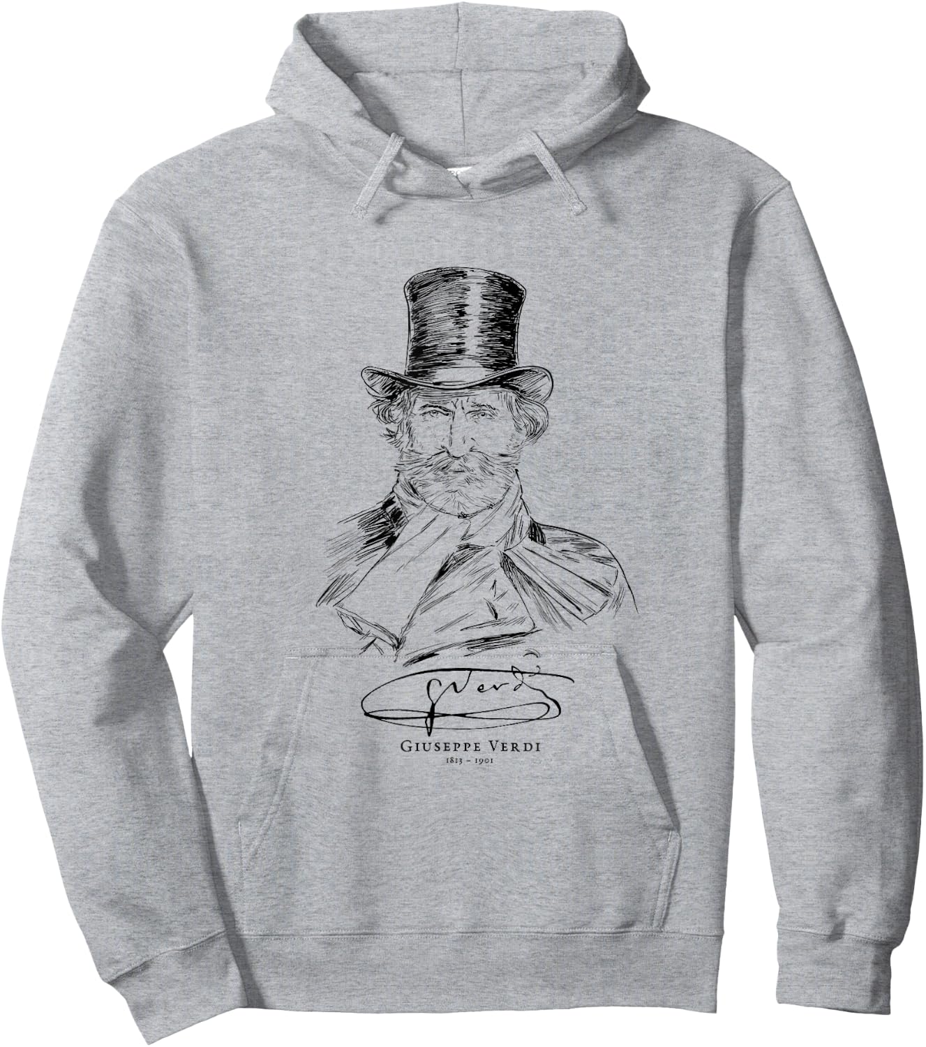 Giuseppe Verdi-Italian-Classical Music-Opera Hoodie - Hoodie | Ash