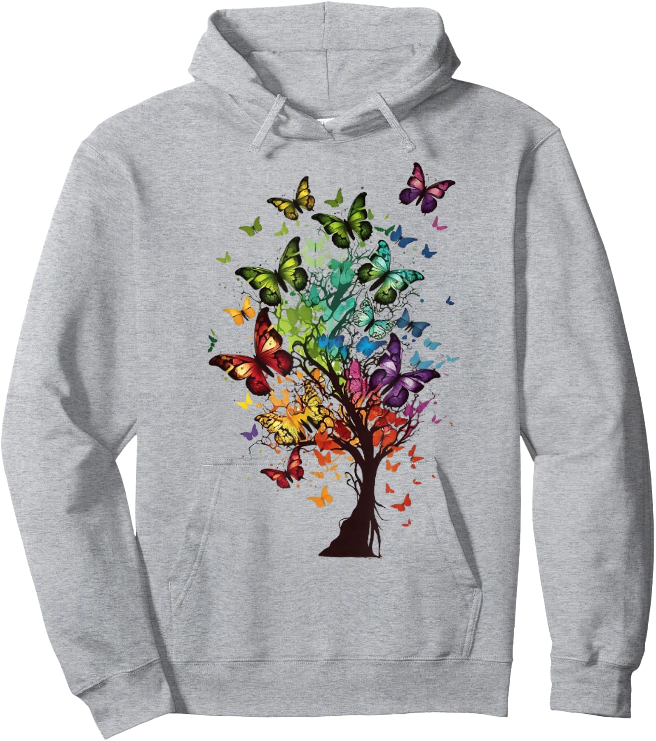 Butterfly Tree Beautiful Butterflies Garden Colorful Hoodie - Hoodie | Ash