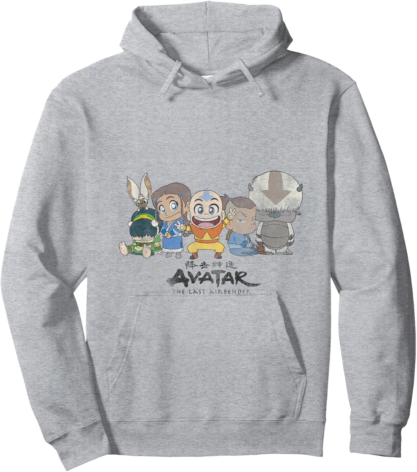 Avatar Gaang Aang Katara Sokka Toph Momo Chibi Cute Sitting Hoodie - Hoodie | Ash