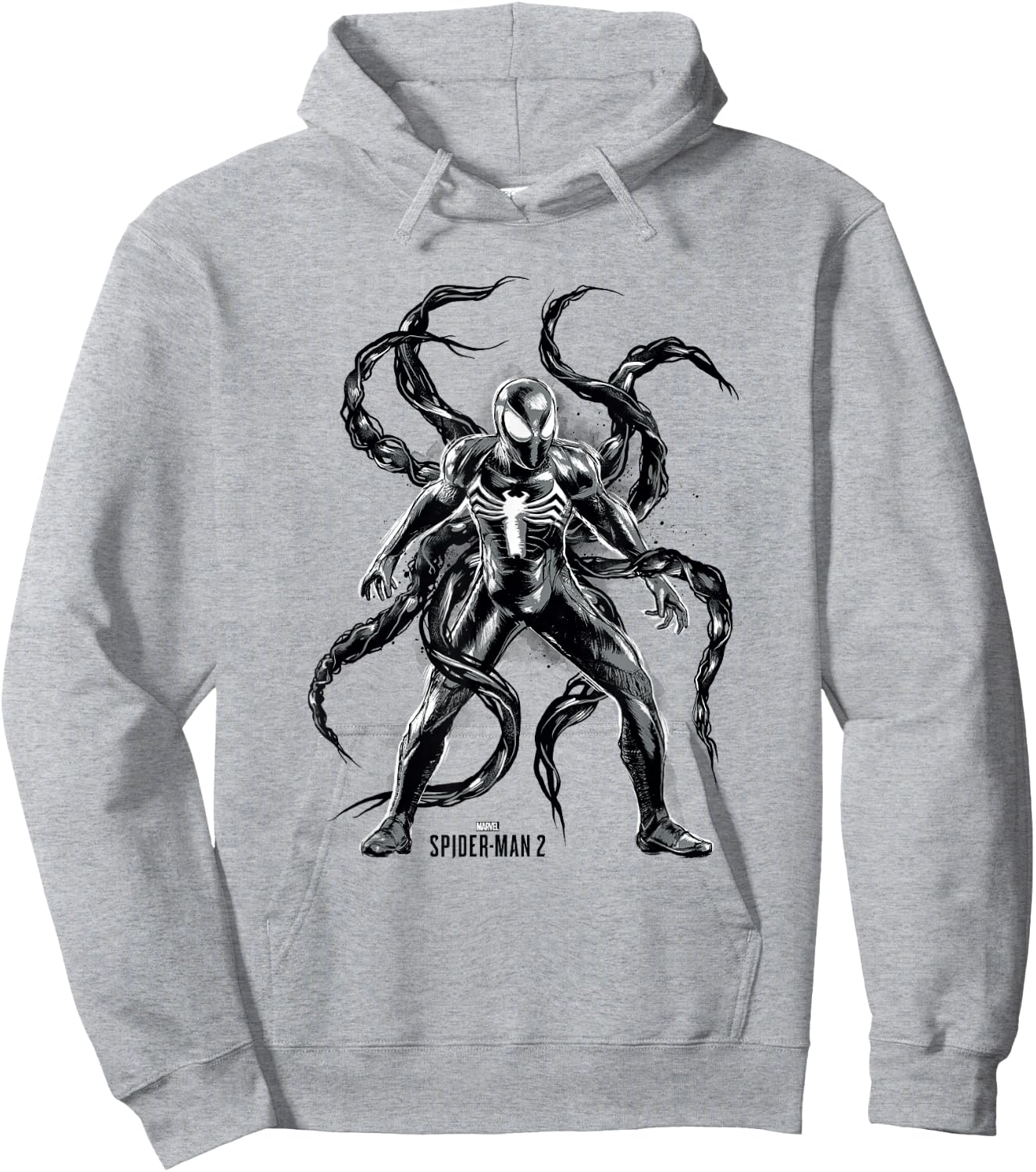 Marvel Spider-Man 2 Black Suit Peter Symbiote Tentacles Hoodie - Hoodie | Ash