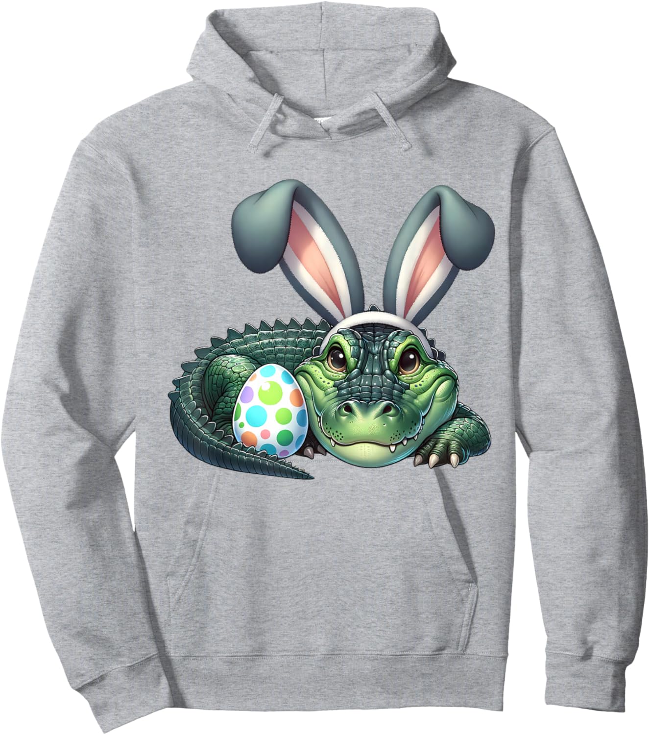 Funny Easter Alligators Lovers Egg Eggs Bunny Rabbit Outfit Hoodie - Hoodie | Ash