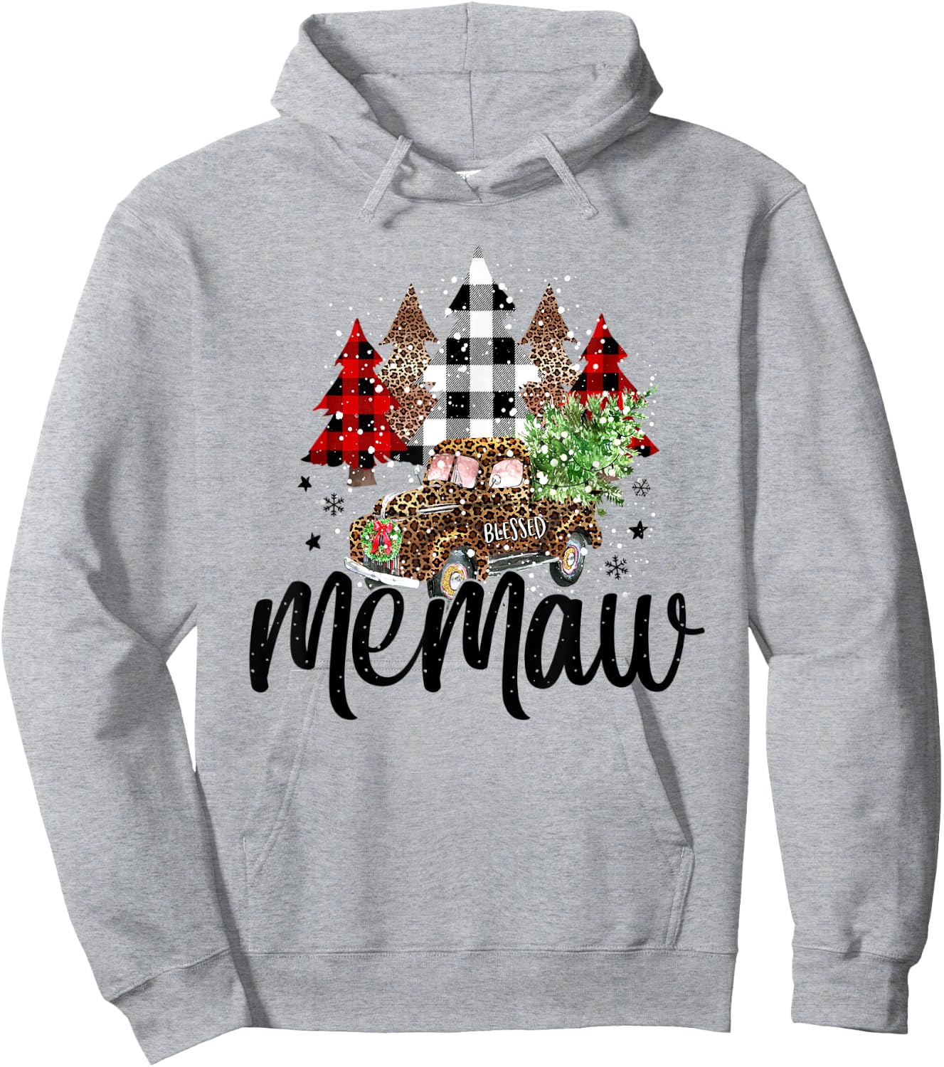 Blessed Memaw Christmas Truck - Grandma Gift Hoodie - Hoodie | Ash