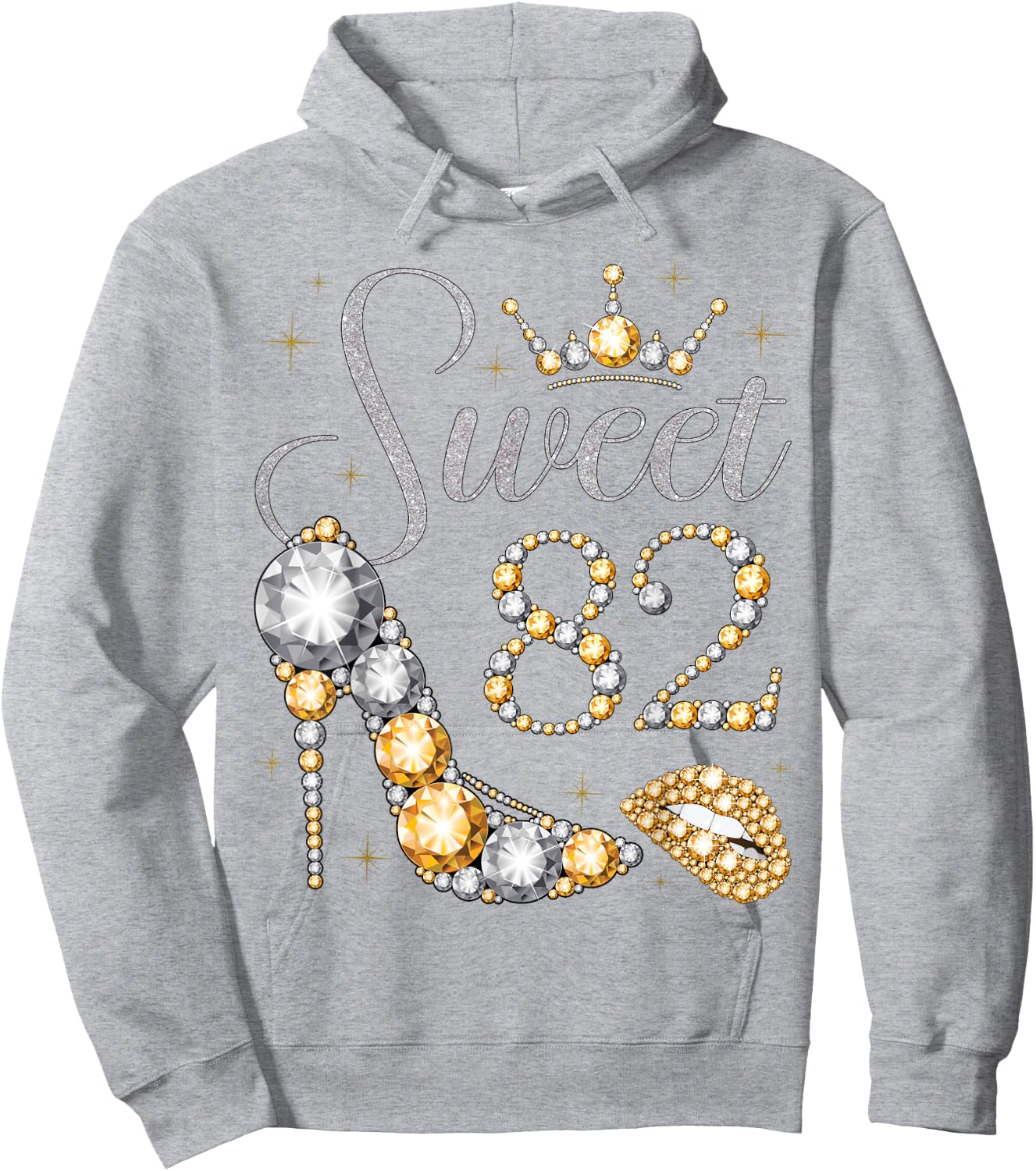 Sweet 82 Years Old 82nd Birthday Queen Princess Bday Party Hoodie - Hoodie | Ash