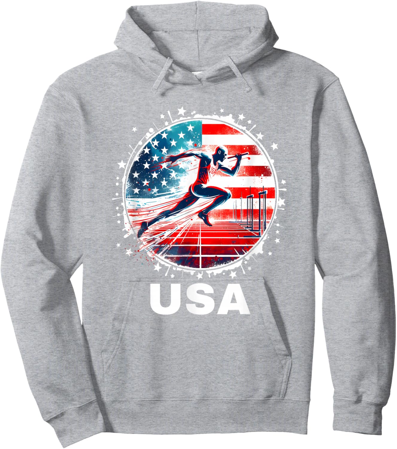 Track and Field USA Men Women Kids Running Apparel USA Hoodie - Hoodie | Ash