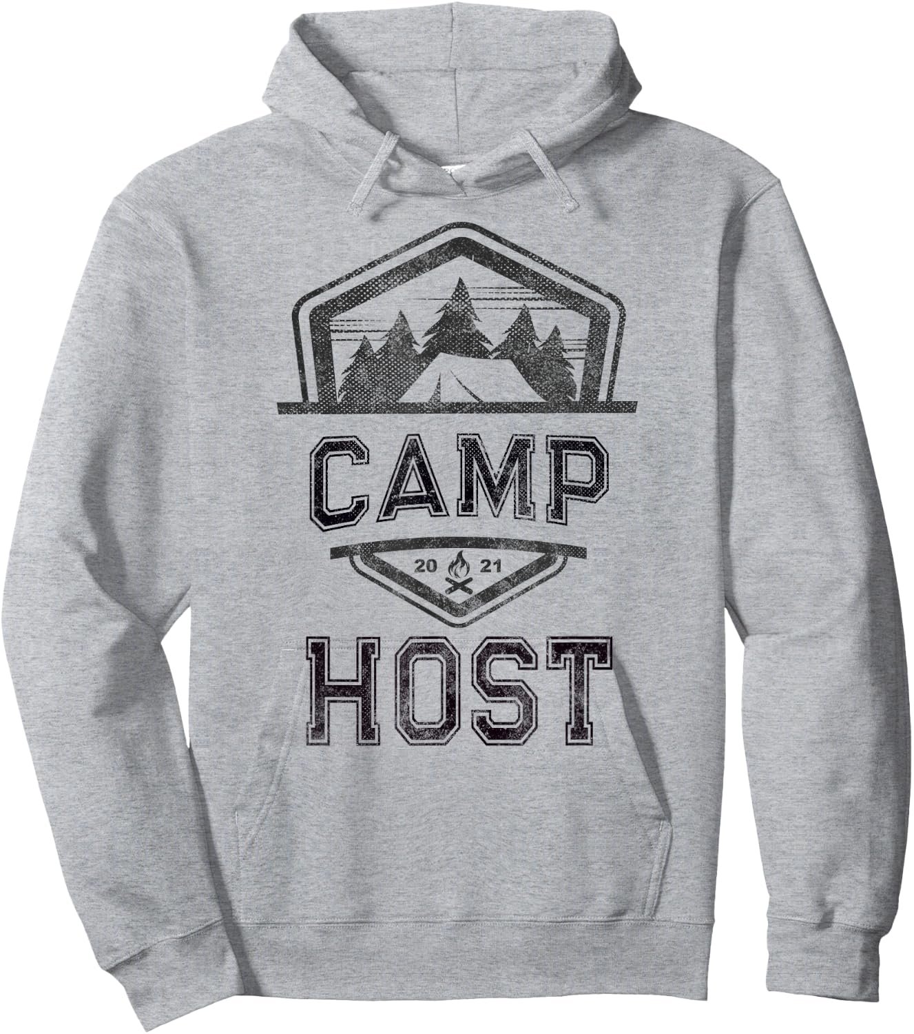 CAMP HOST Campground Staff Campsite Team Hosting Kids Yellow Hoodie - Hoodie | Ash