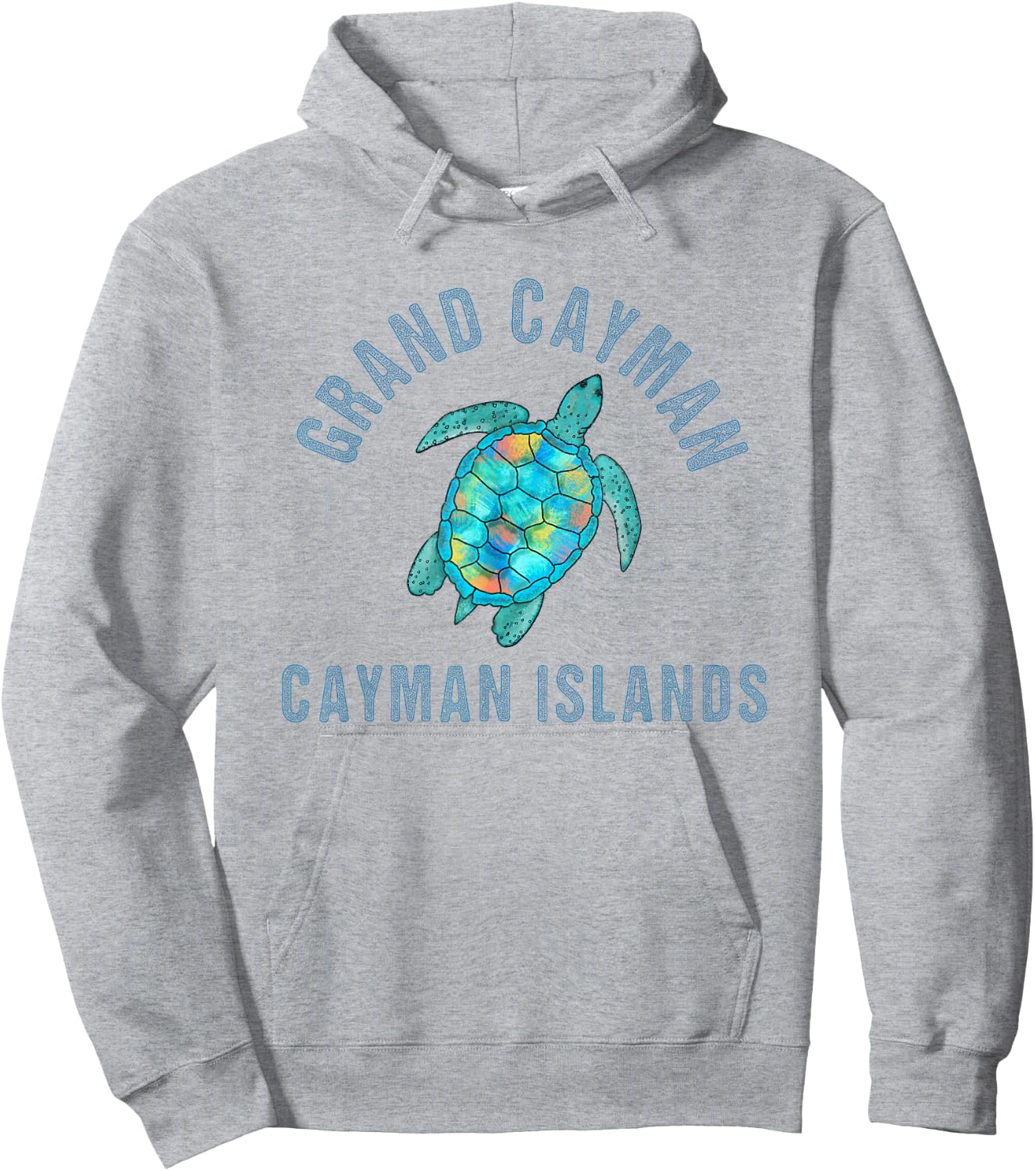 Grand Cayman Beach Design / Sea Turtle Illustration Gift Hoodie - Hoodie | Ash
