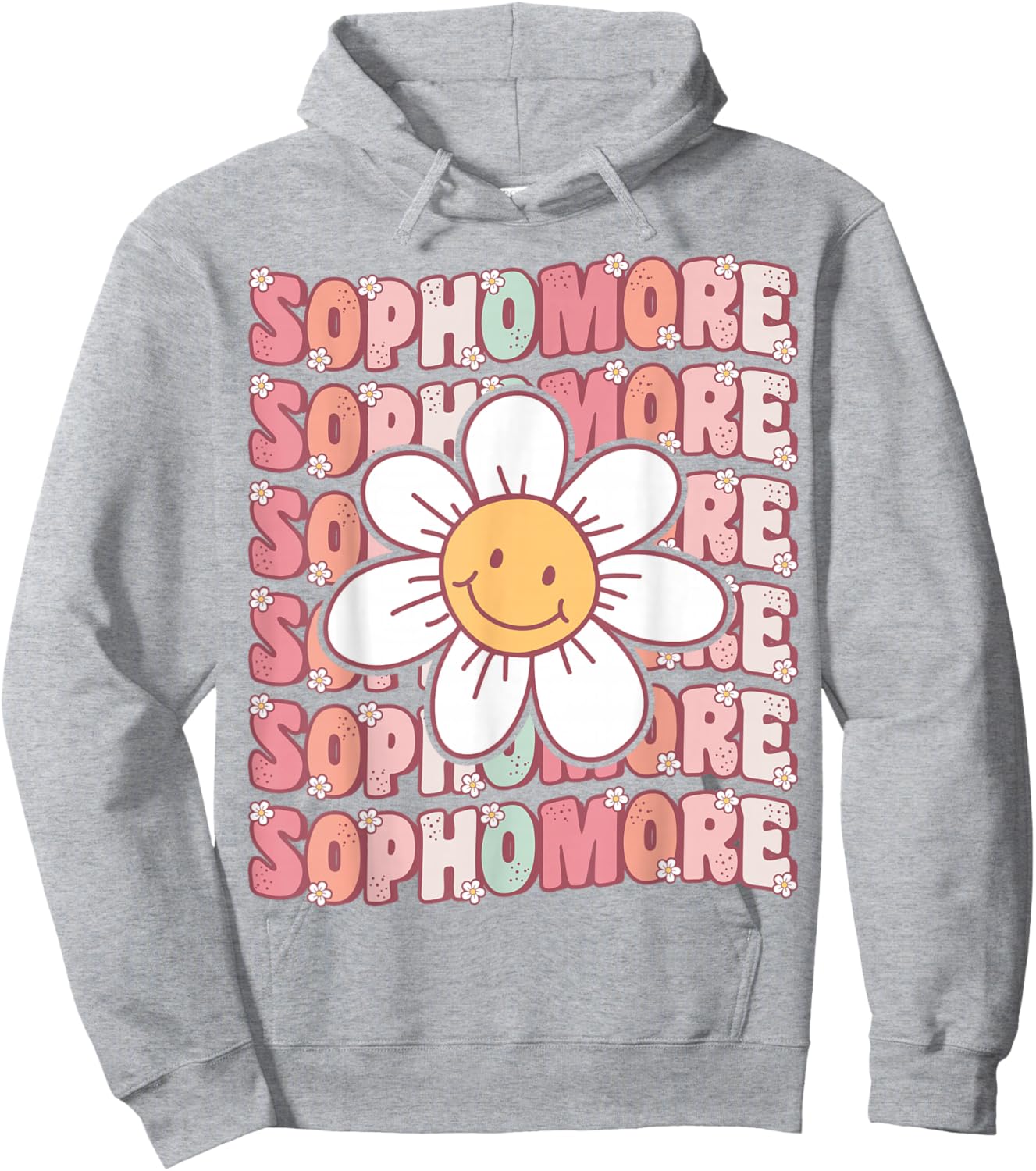 Groovy Sophomore Cute 10th Grade First Day of High School Hoodie - Hoodie | Ash
