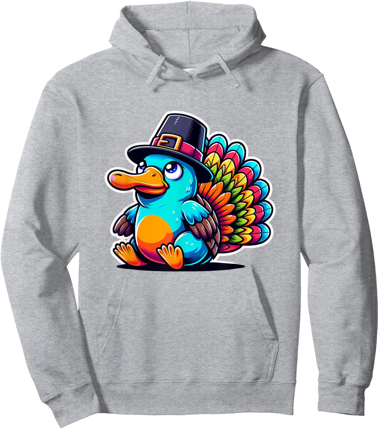 Humor Thanksgiving Turkey Platypus Hoodie - Hoodie | Ash